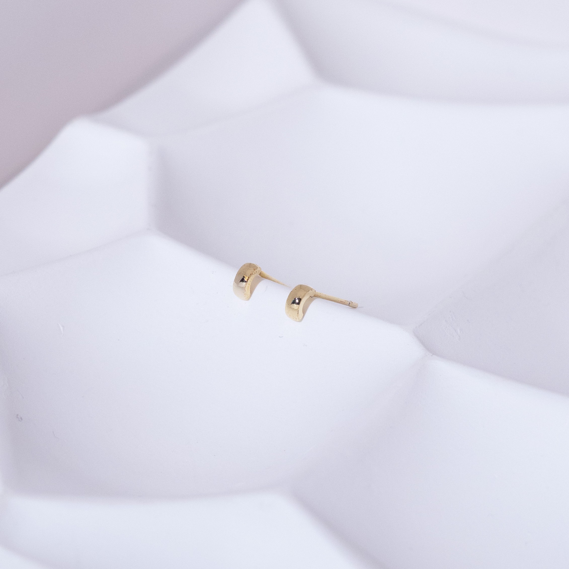 Minimal Half Hoop Stud Earrings (Silver Post)