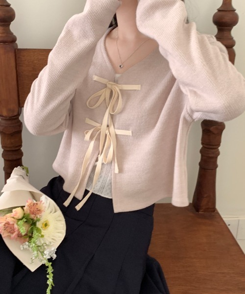 double ribbon 綁帶短外套