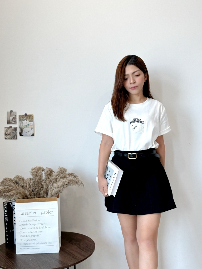 Fluffy Puppy Embroidery Casual Tee 韩系重工毛绒刺绣小奶狗短袖T恤 （ 3 Colours )