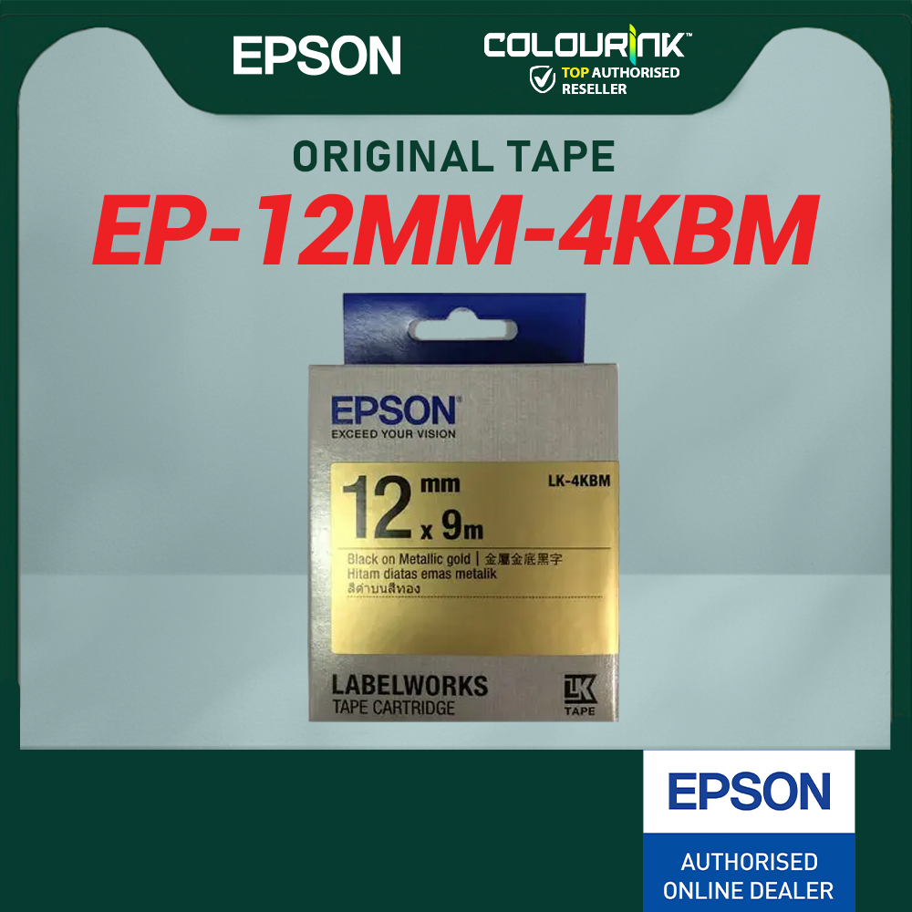 Epson Original LK Label Tape Sticker 9 Meter Long 2WBN 3WBN 3YBP 4WBN 4KBM 4TBN 4SBM 4LBP LW-K200 LW-K400 LW-600P LW-700