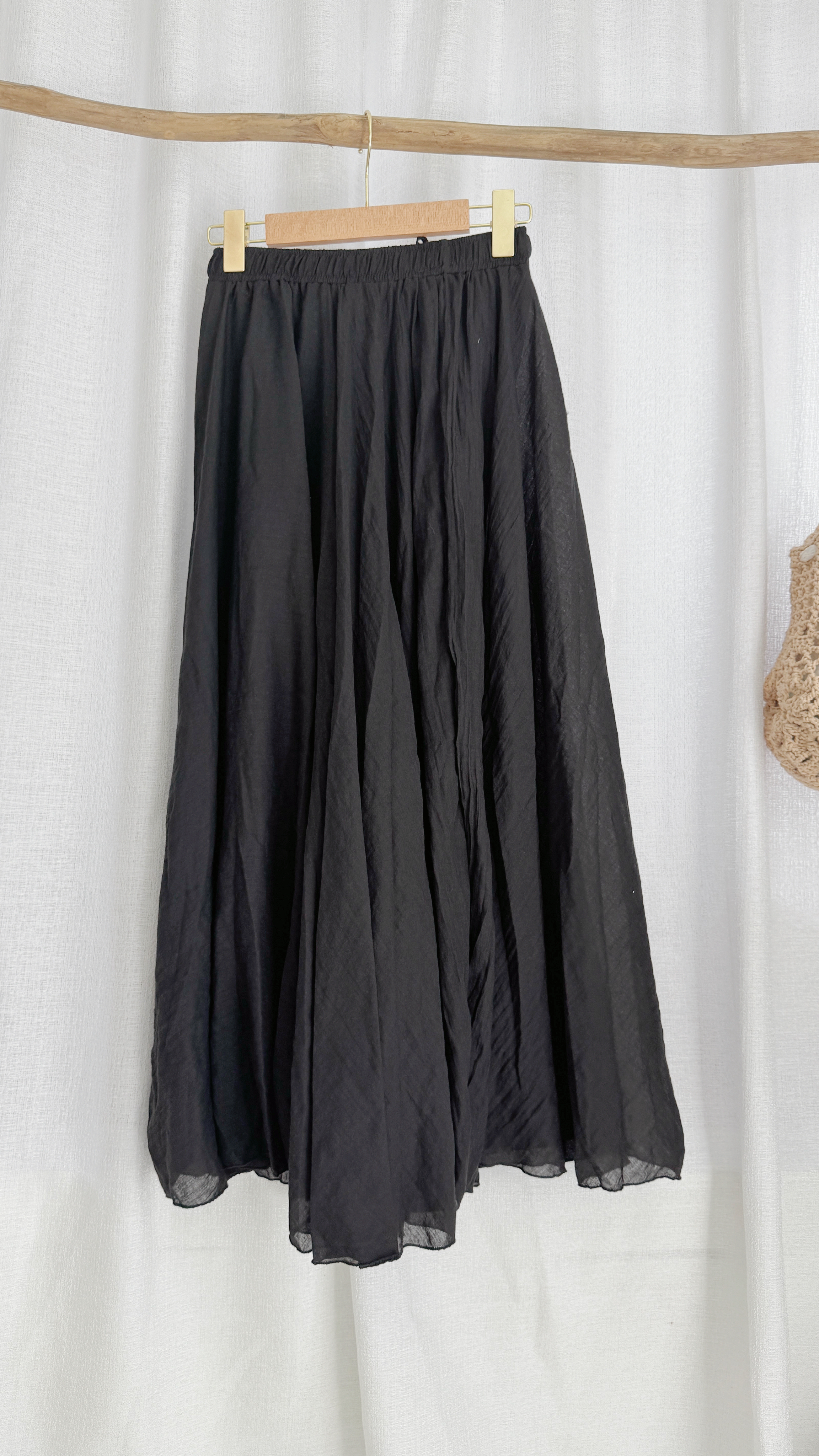 简约气质薄款棉麻半裙