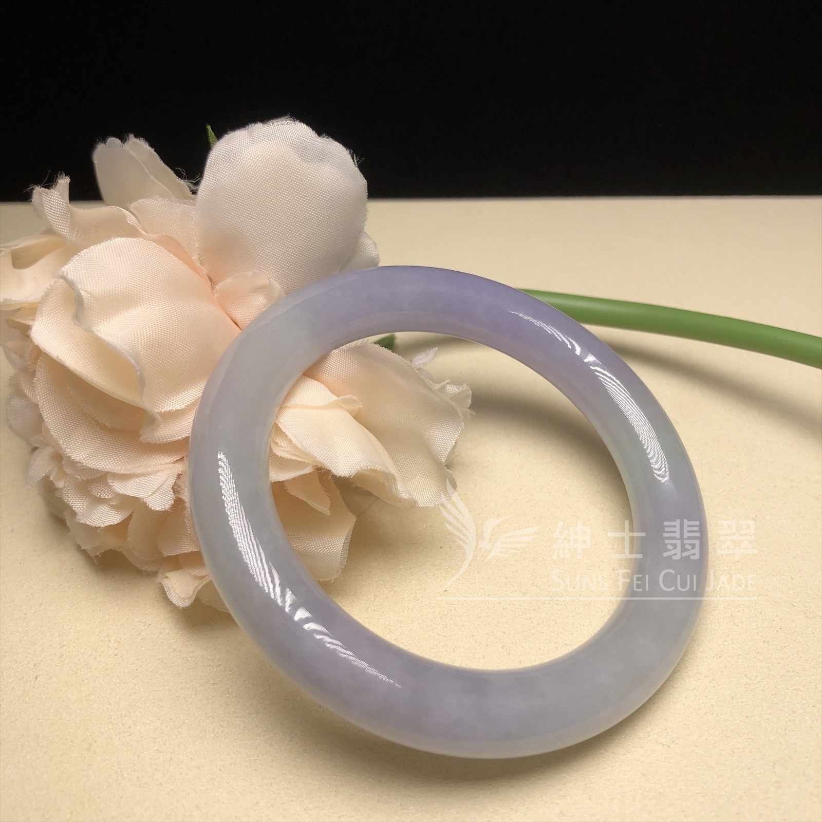 會卡水翻沙茄紫春彩圓鐲55.1mm C06143