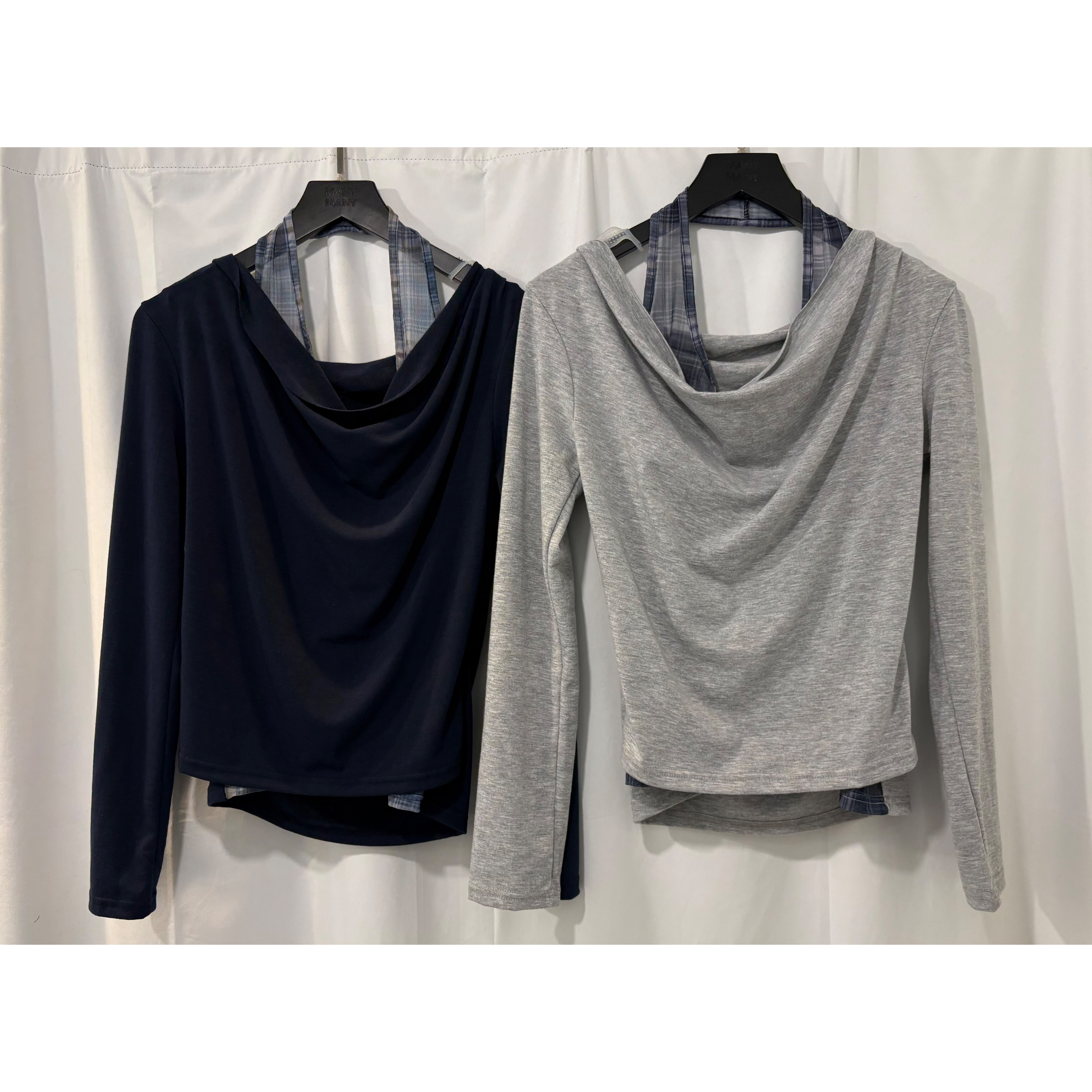 新品價及新年前收貨2月3號8PM截單💛《SHEER PLAID SPLICE LS TOP》 2602F