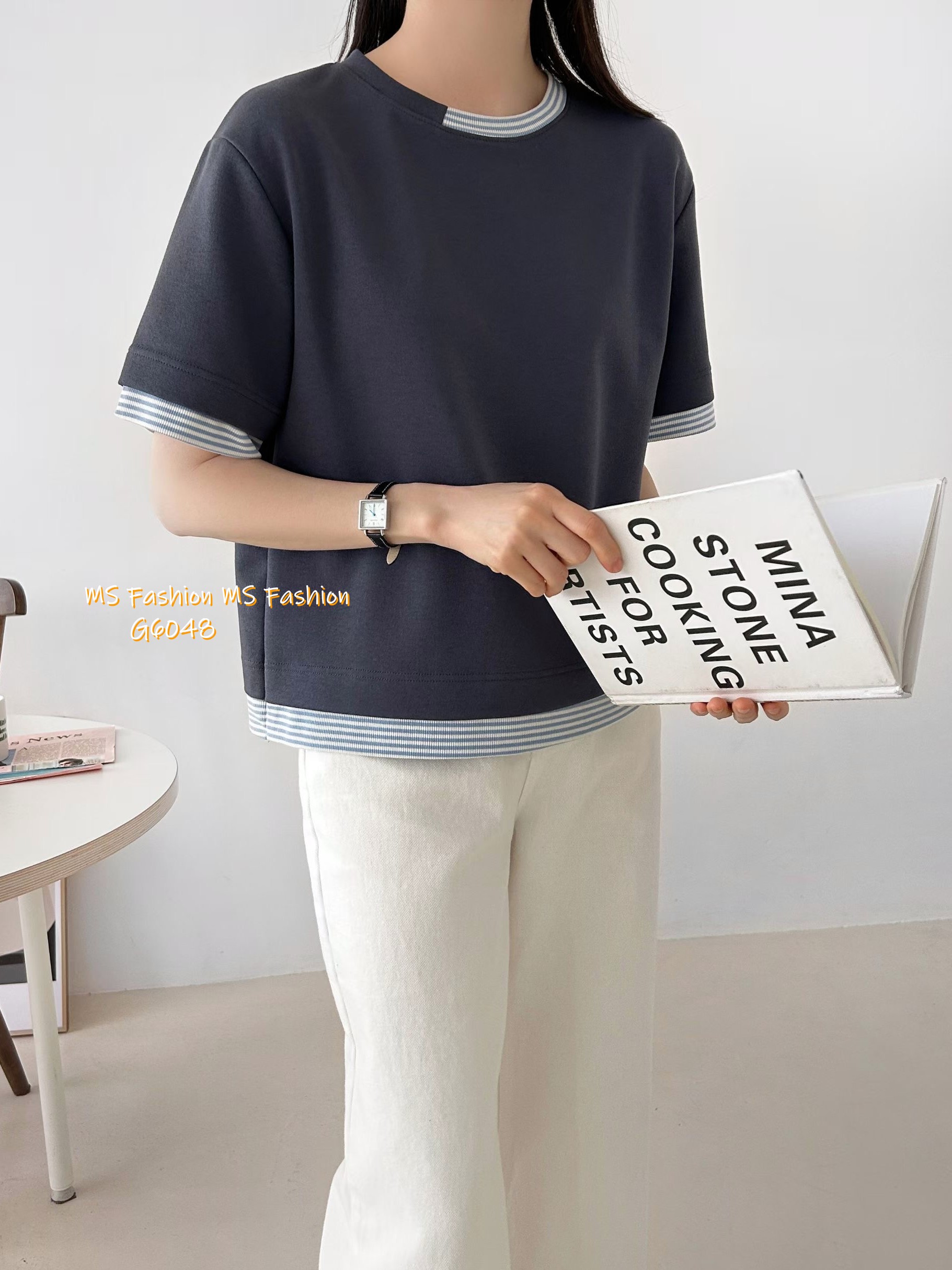 G6048 韓國🇰🇷拼邊子邊top