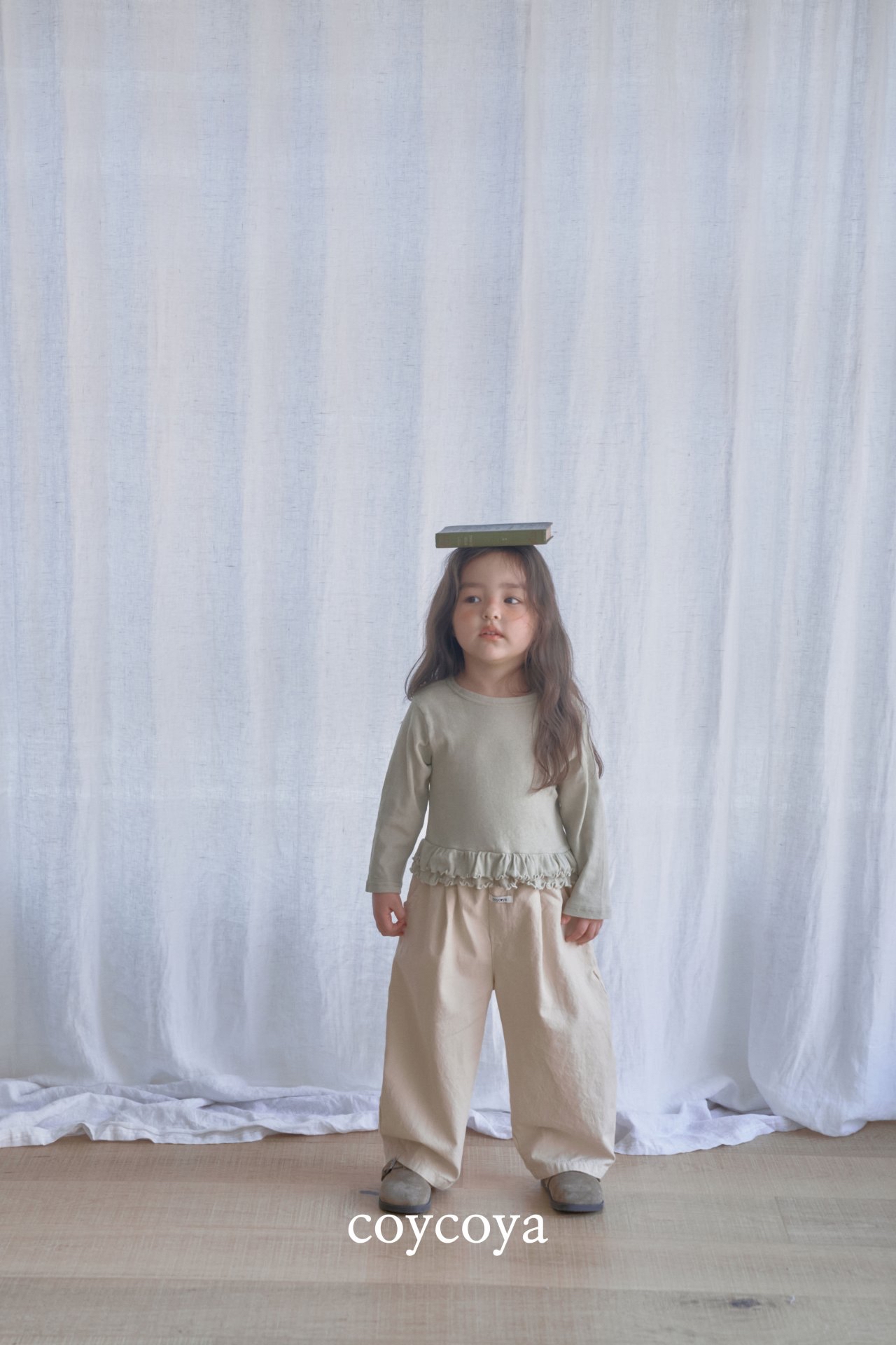 🌸預訂 韓國直送🌸🇰🇷COYCOYA兩色雙層褶皺下擺長袖上衣