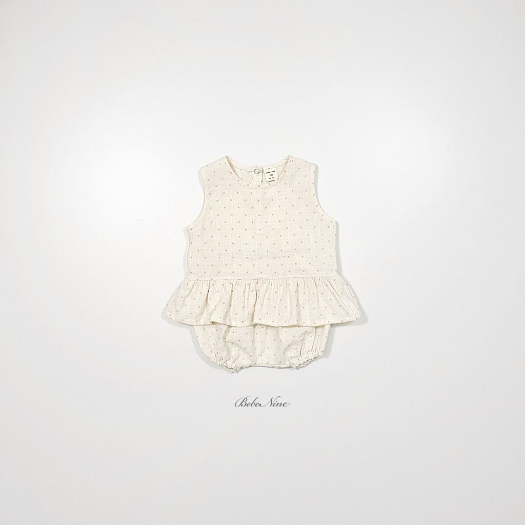 ☀️預訂 韓國直送☀️🇰🇷Bebenine兩色波點荷葉邊下擺背心燈籠褲套裝