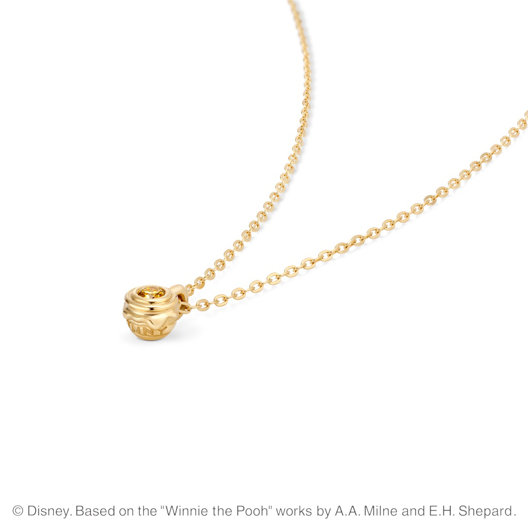 📦訂購 日本限定 Disney × K.UNO 迪士尼 My Treasure Winnie the Pooh 小熊維尼 18K黃金頸鏈