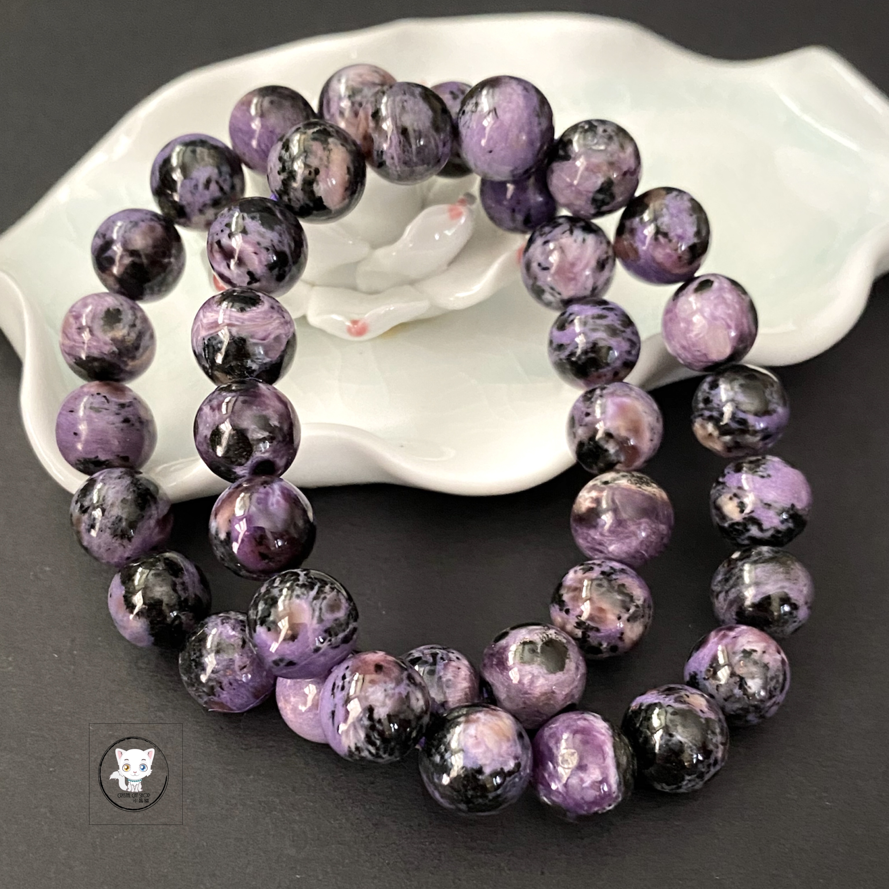 天然紫龍晶手鏈 10.6mm+