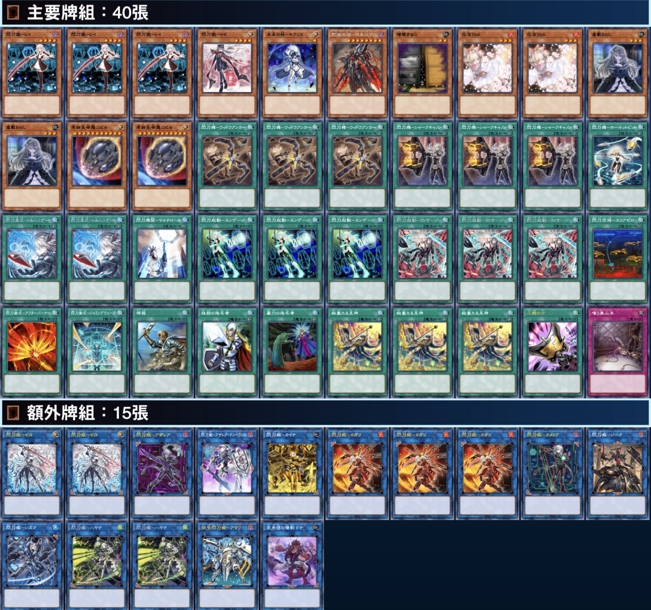 [2026.01環境] 閃刀姬 牌組