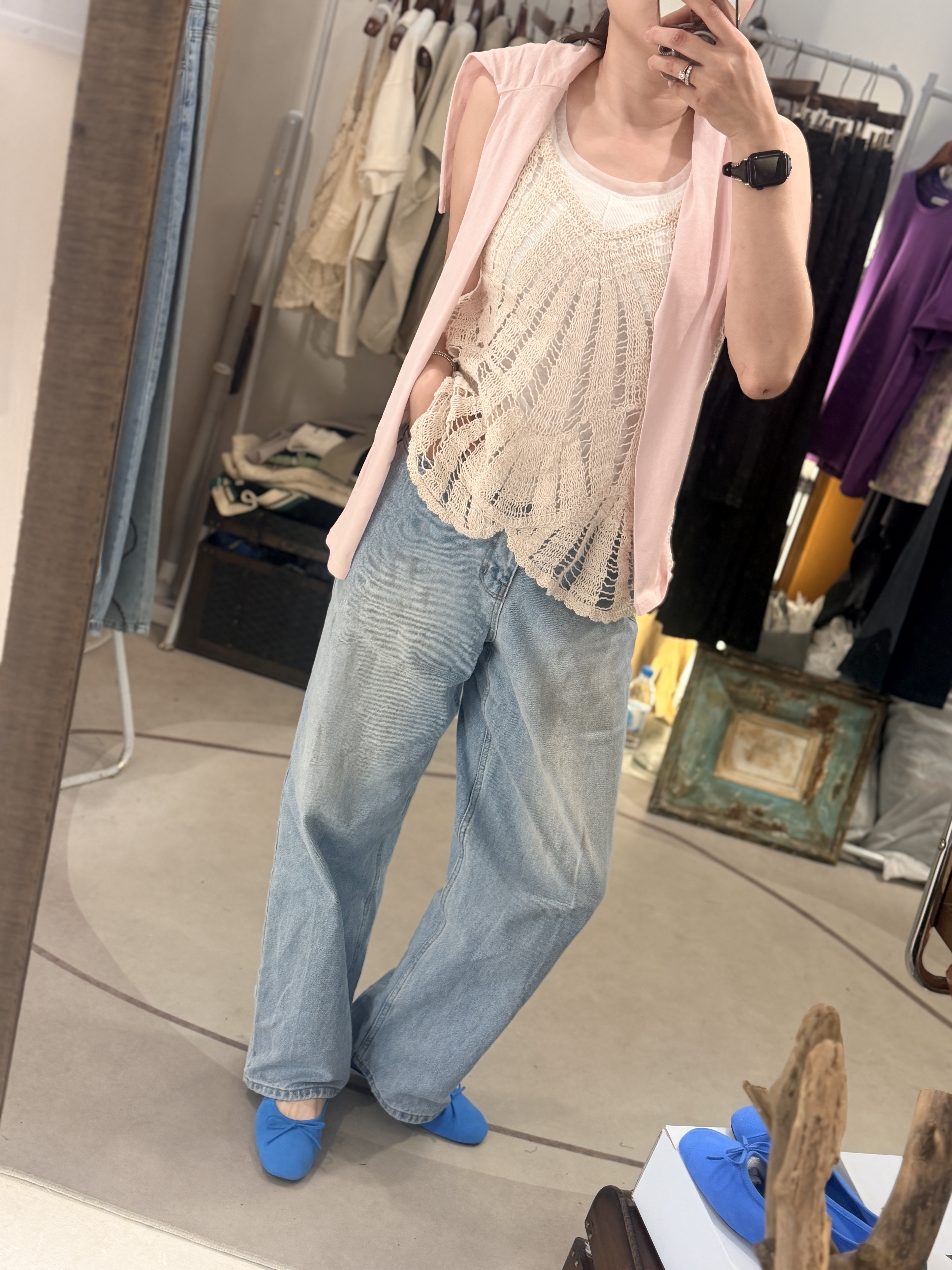 Beige knit vest