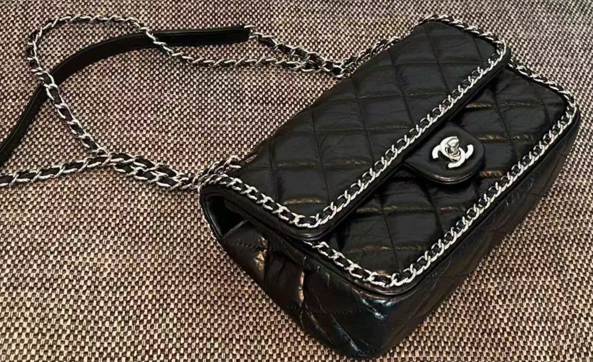 【頂級原單】Chanel Vintage系列銀色滾邊鏈條包