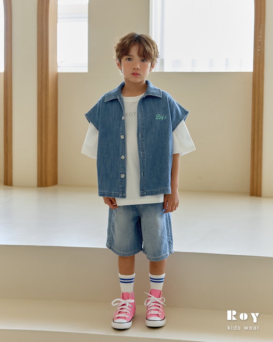Roy | 超薄軟熟牛仔背心(親子) (Dark Blue M100-110/L110-120/Adult)