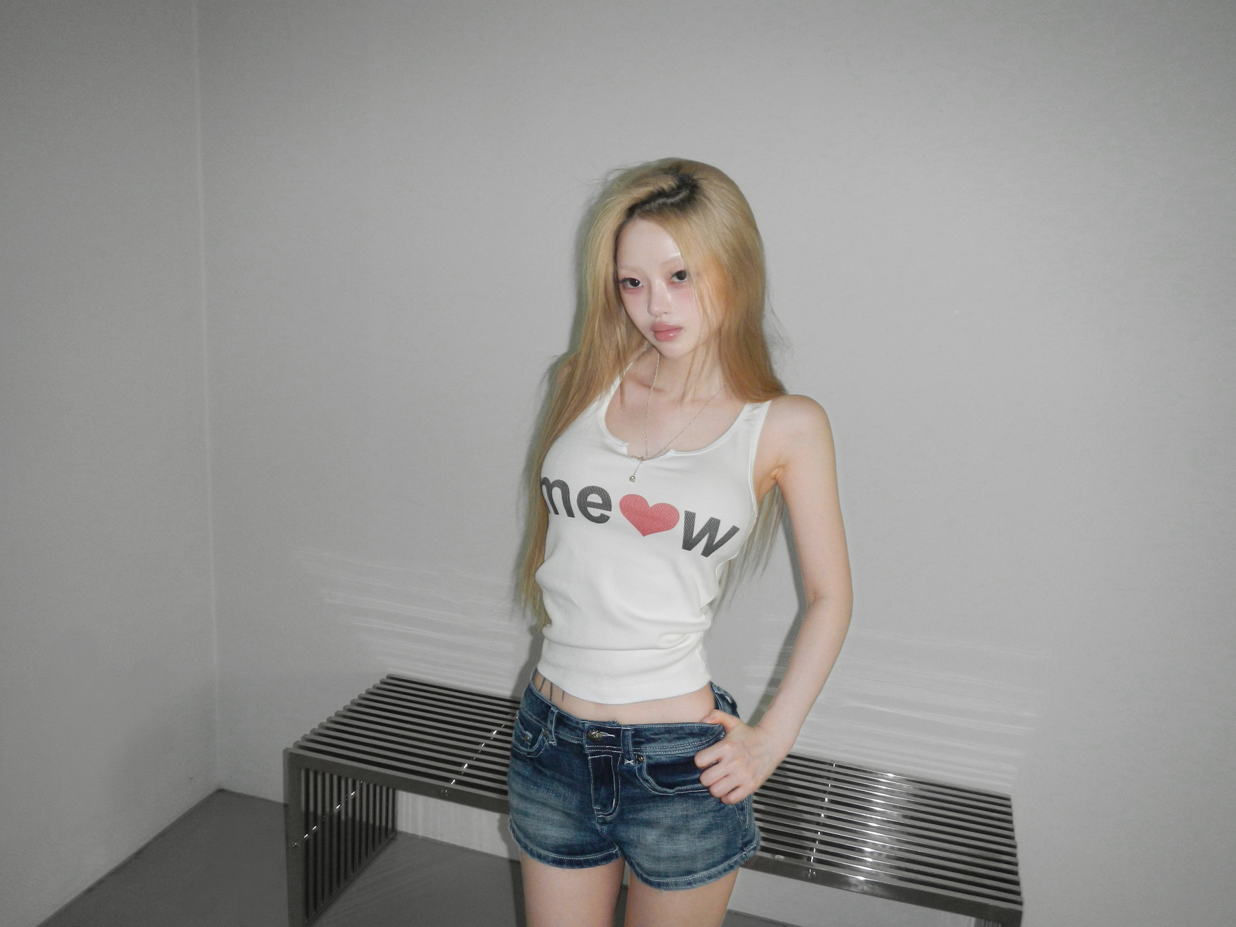 Ribbed Heart Graphic Tank Top