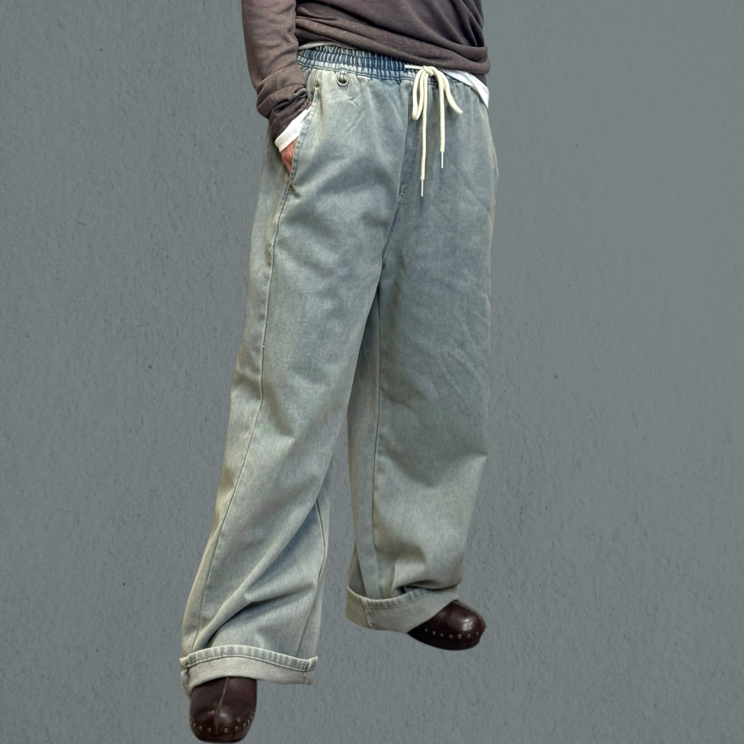 221184 全橡筋腰長褲