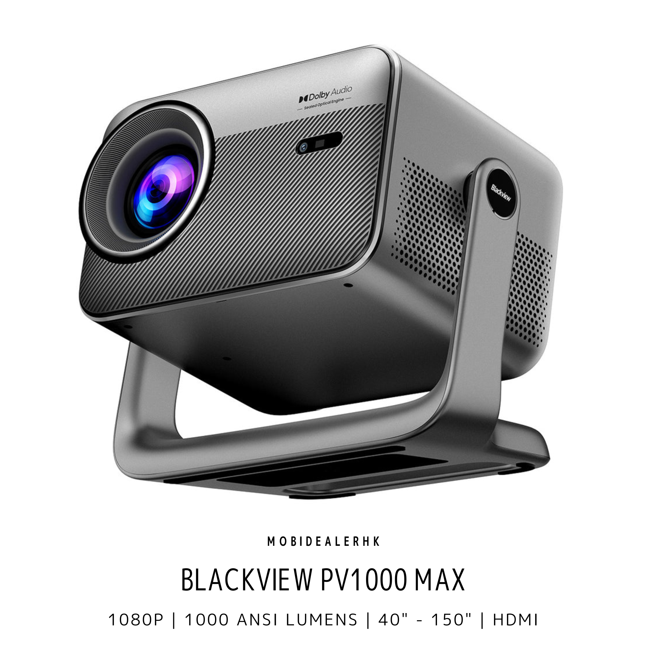Blackview PV1000 Max | 投影機 | 360度雲台設計 | Dolby Audio | 1000 ANSI流明 | 150吋巨幕