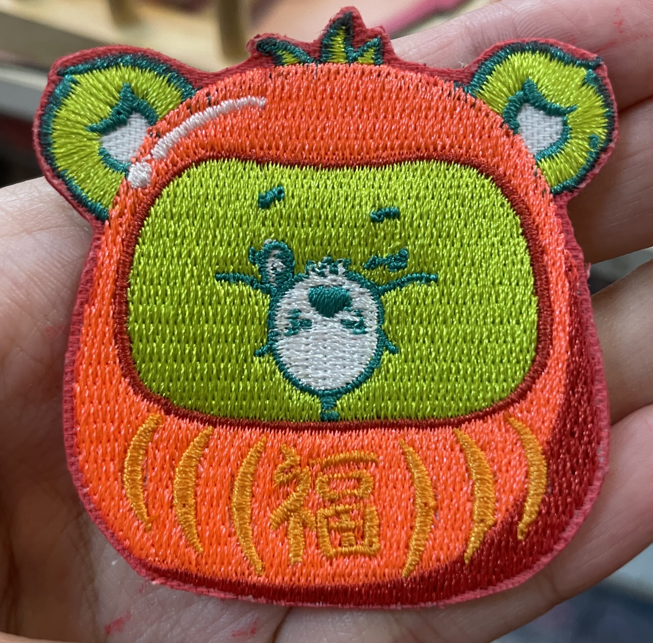 可愛卡通刺繡達摩迷你揮春