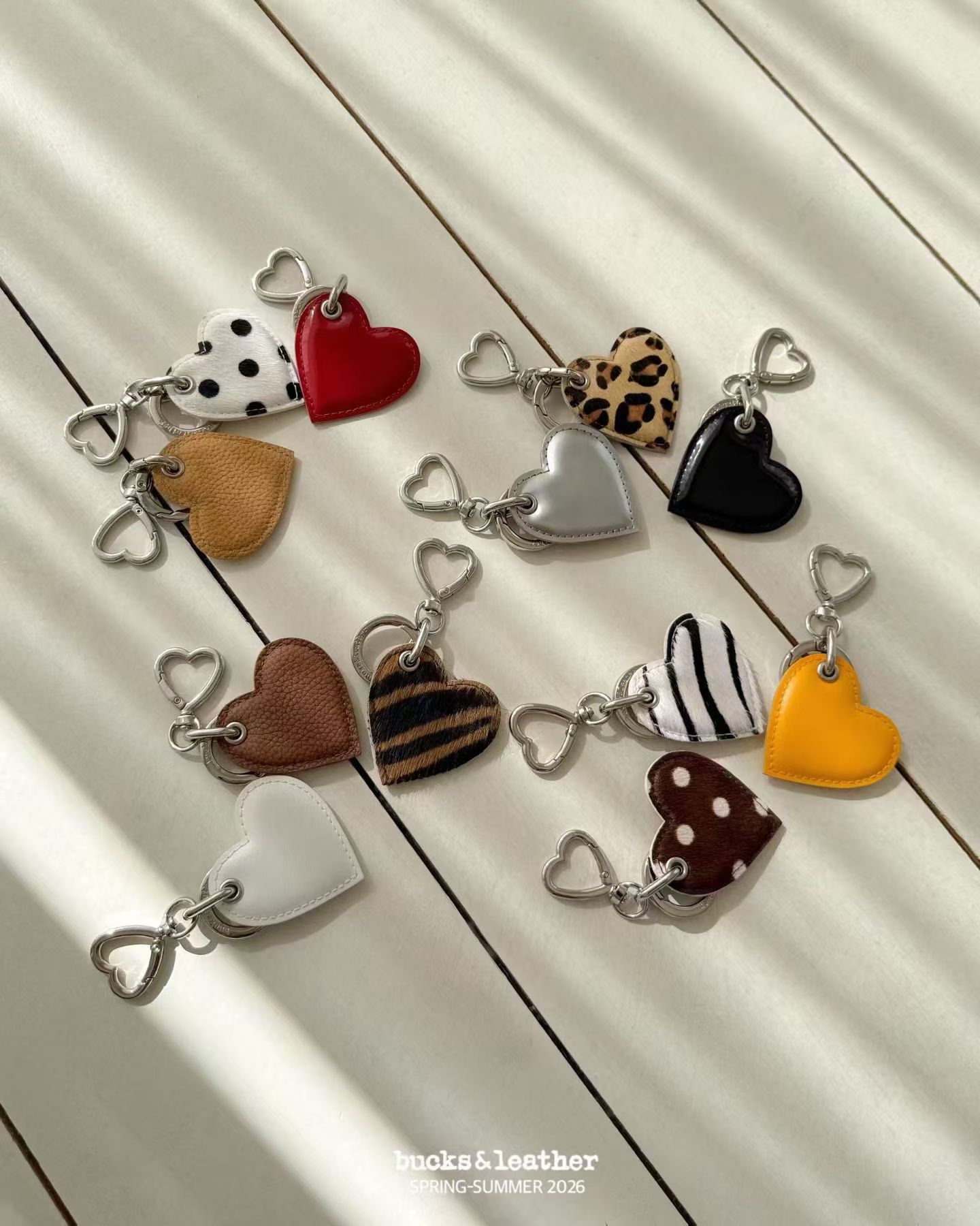 L80 牛皮心心鎖匙扣