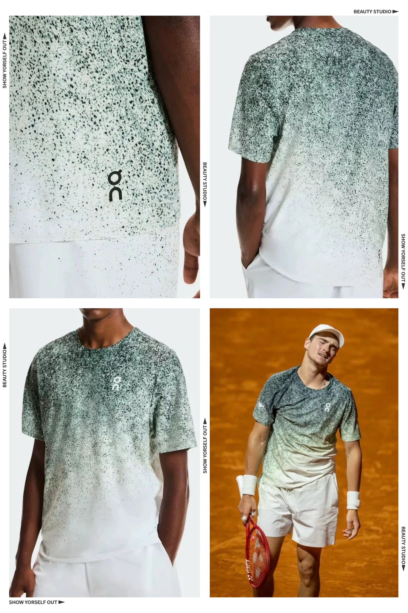 On 網球系列 漸變潑墨速乾運動短袖 $198