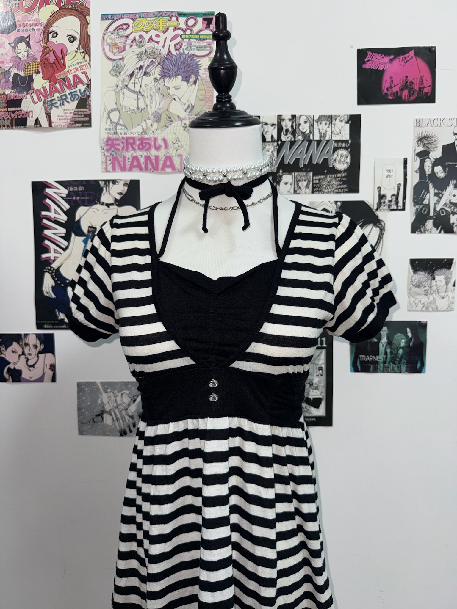 Criss-Cross Neck 2-in-1 Striped Dress