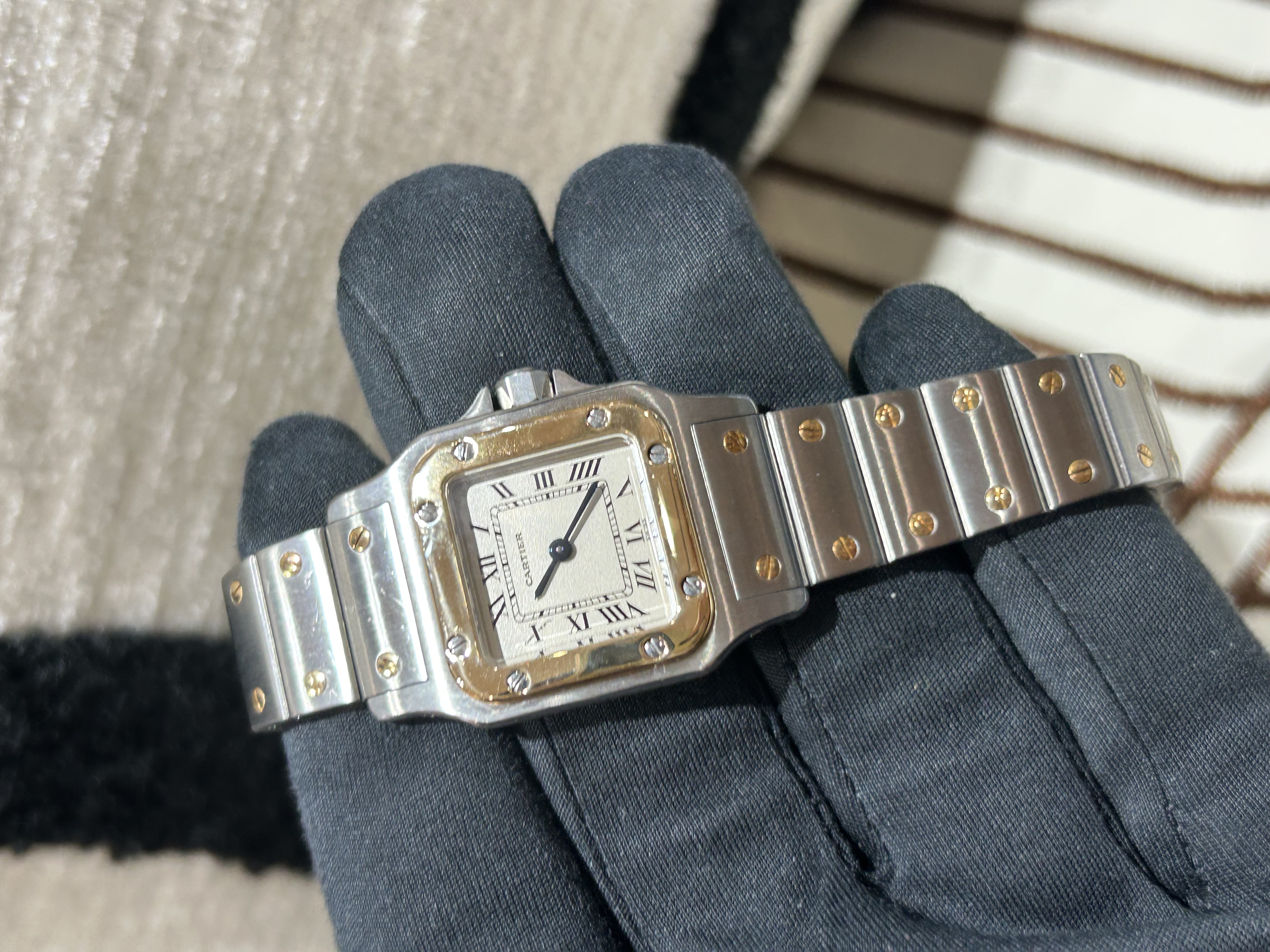 CARTIER SANTOS GALBÉE STAINLESS STEEL QUARTZ WATCH  100%Uathentic, 95%New ✅23維修收據✅Dust bag