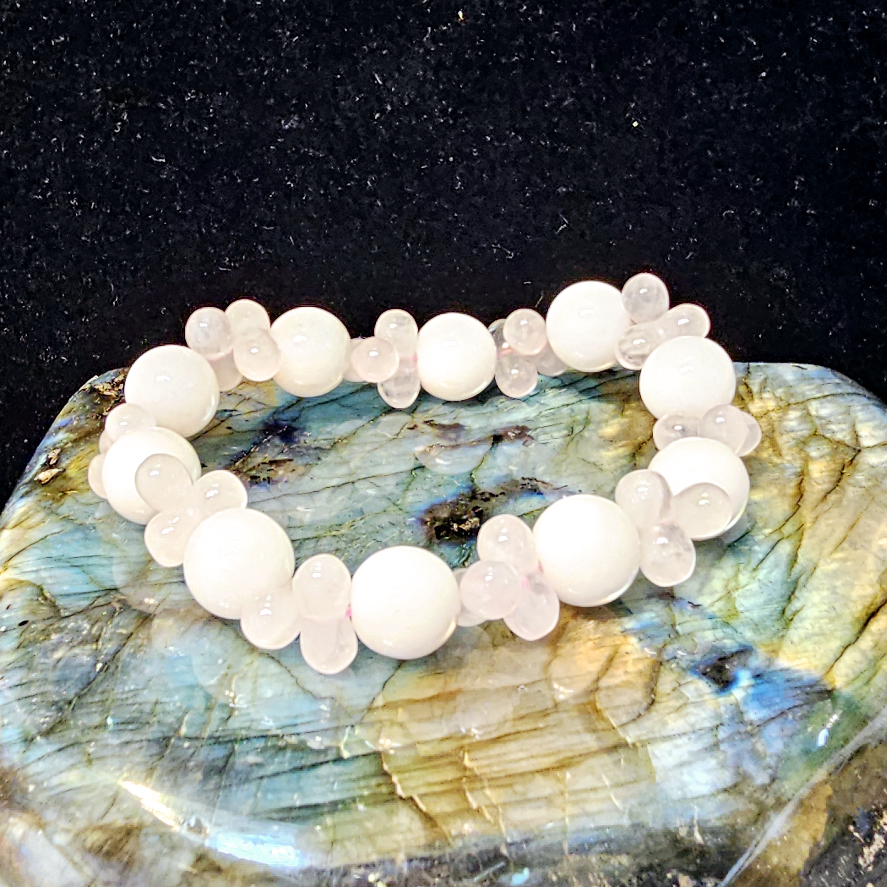 白東寧玉粉紅晶骨珠手鏈