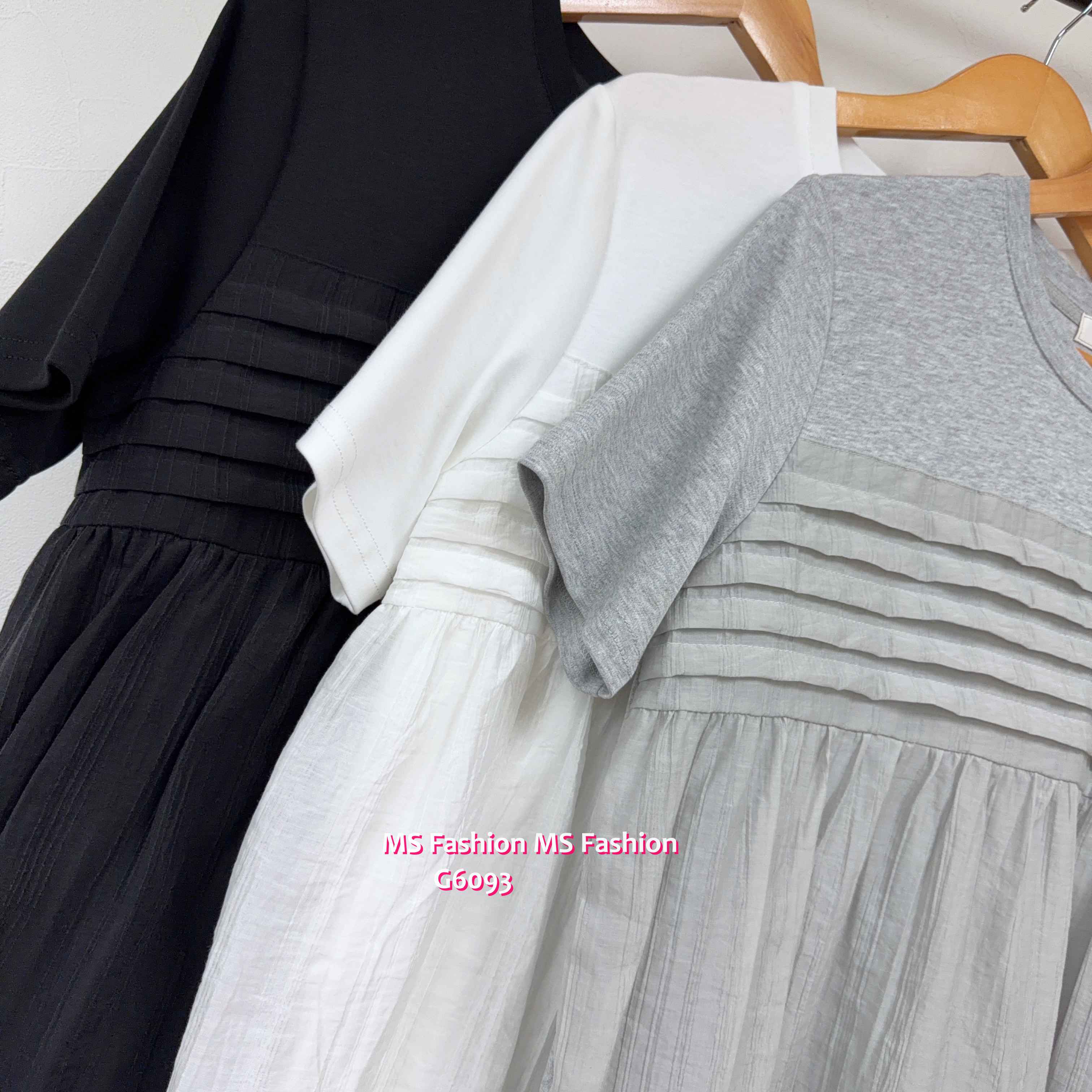 G6093 韓國🇰🇷淨色娃娃拼布top