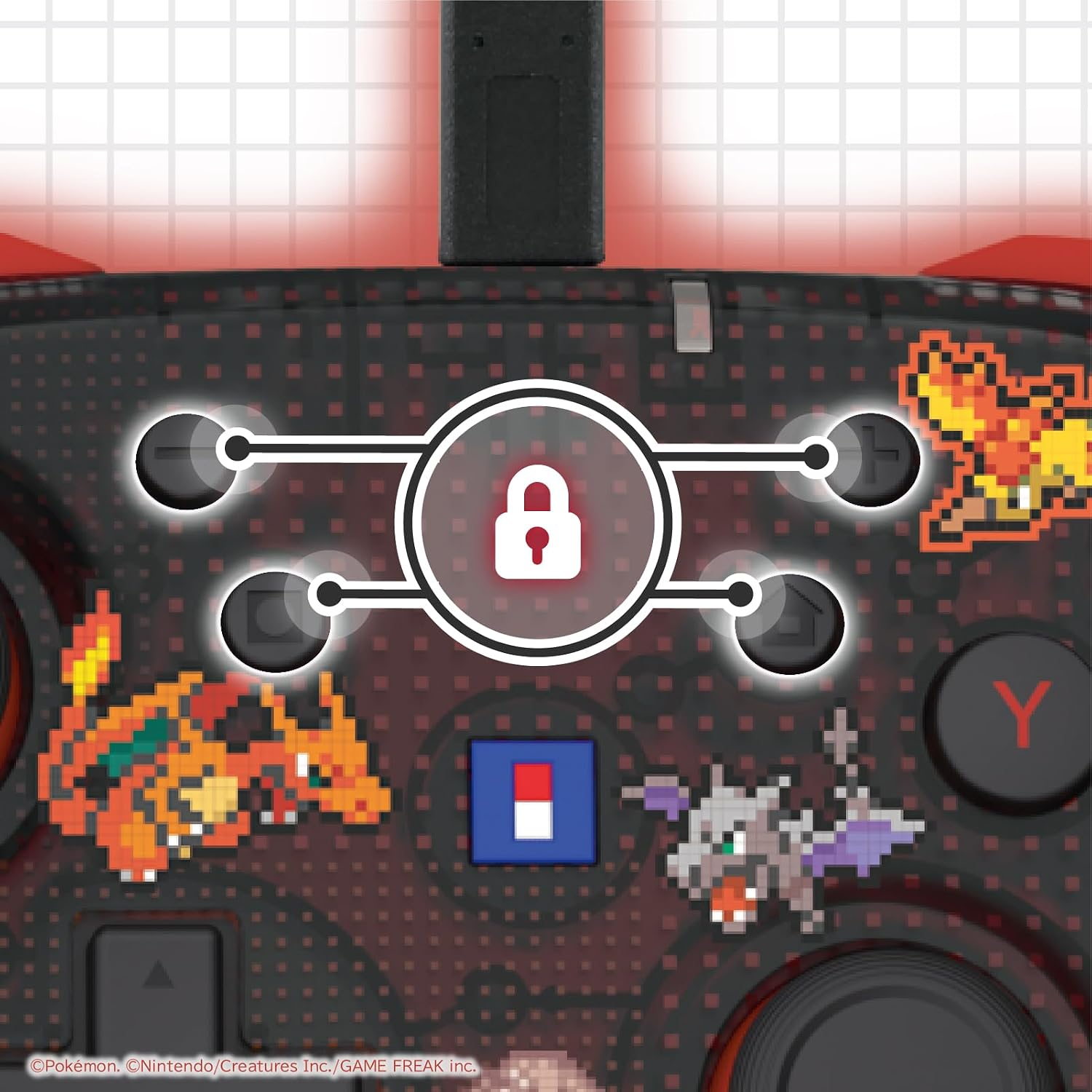 【預售 9月】SW2 HORI 有線控制器 TURBO 青春版 [寶可夢像素風紅] / Wired Controller TURBO Youth [Pokemon Pixel Art Red] NSX-228 PO0968