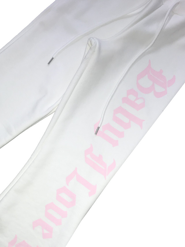 Cotton Gothic Print Flare Sweatpants