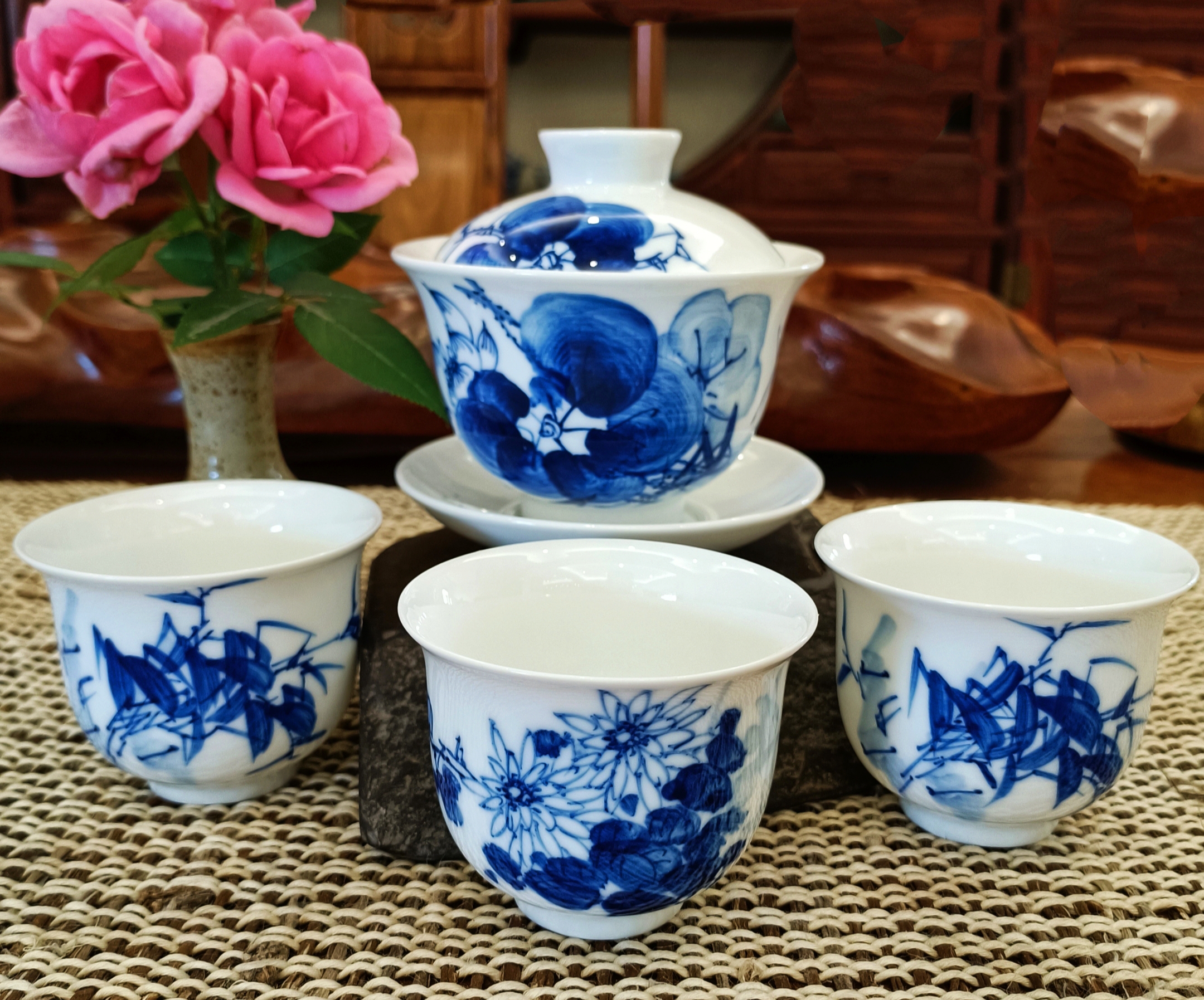 44-花卉圖案亞洲茶具(老瓷)-<有需要請聯絡我們 852-6329 6186>