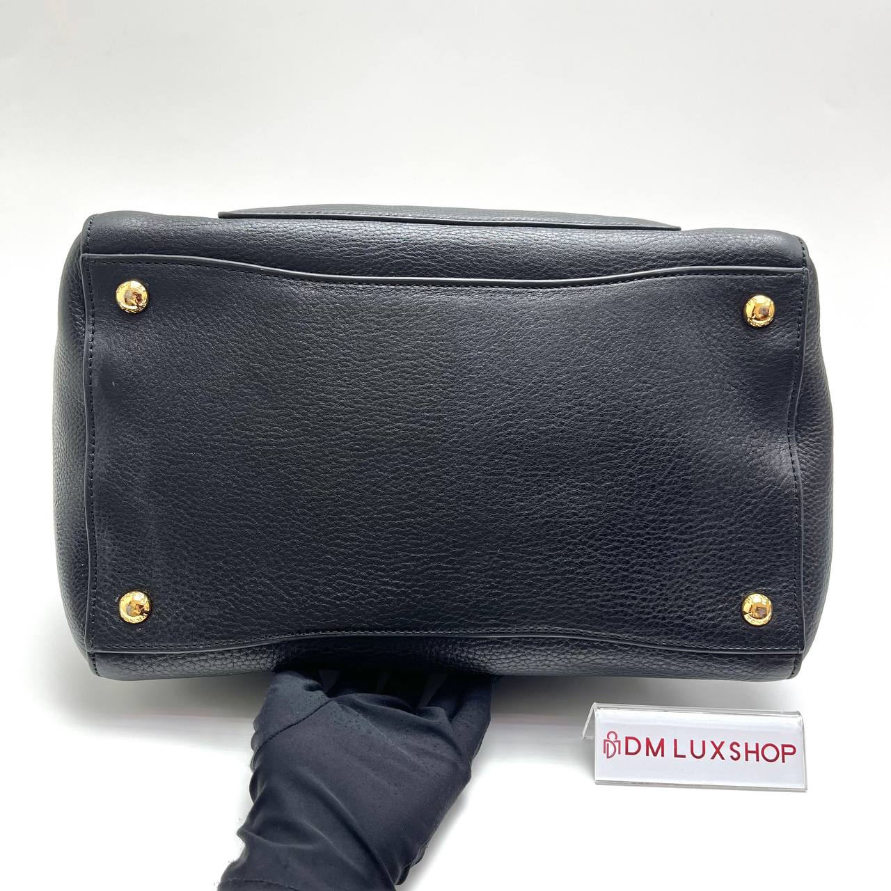 Prada Vitello Daino Black Leather Tote Bag
