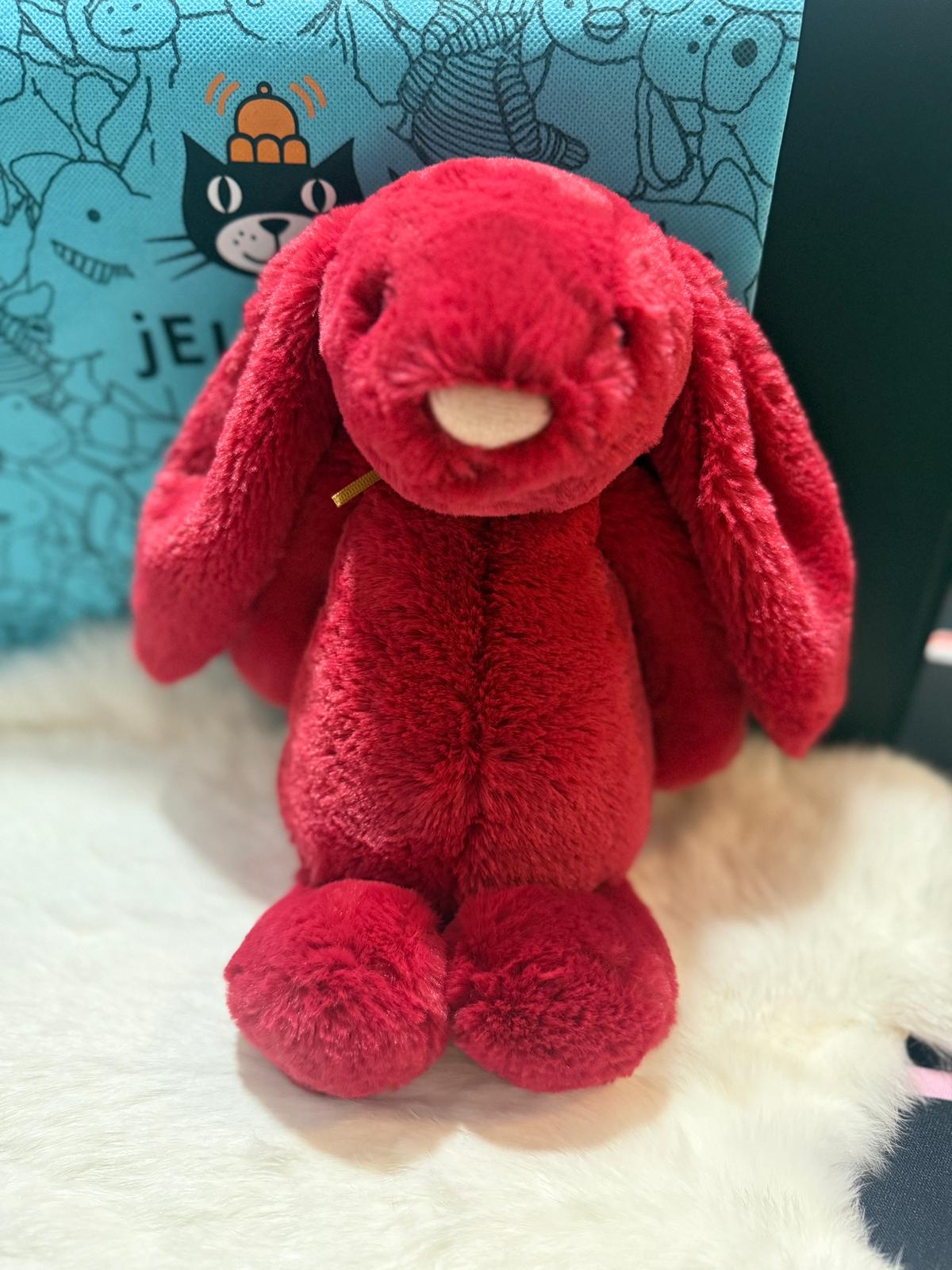 現貨Jellycat ！即買即寄/自取 聖誕紅色兔仔坐高20cm高 聖誕🎄優惠