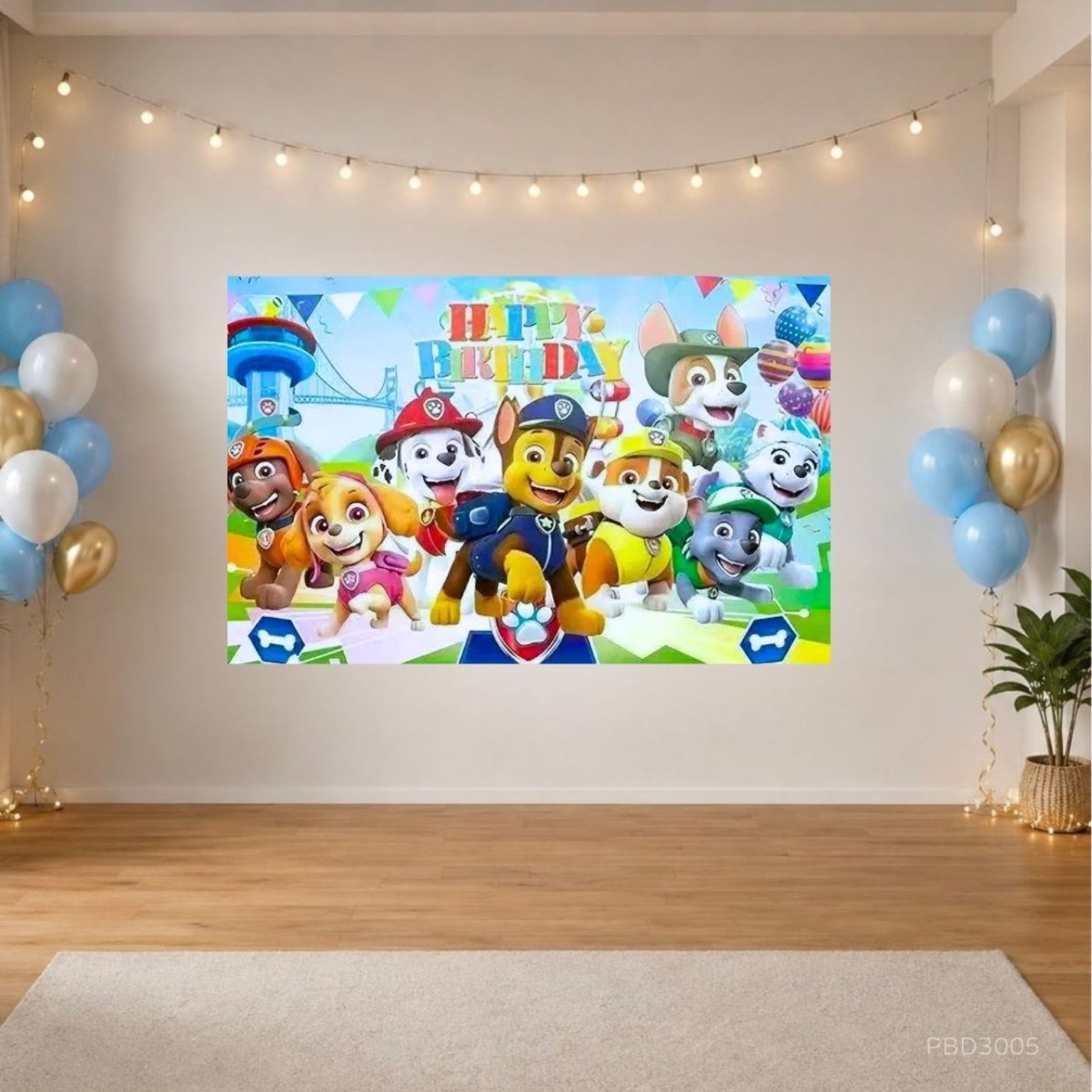 Paw Patrol汪汪隊主題生日派對背景布 150×100mm Party Backdrop｜PBD3005