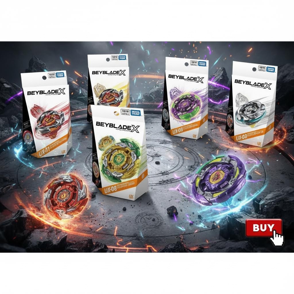 港版現貨 Takara Tomy 爆旋陀螺X - CX-11 甲板套裝 (帝皇霸權 HOp, 魔像巨石 M-85HN, 烈鯊鰓刃 5-60FB)