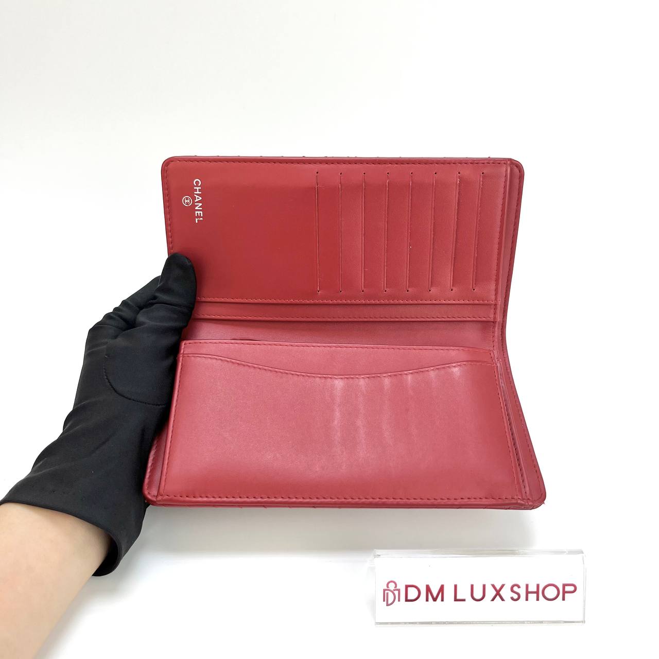 Chanel Red Chervon Wallet (Serial 22, Y: 2016)