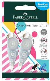169103 Faber Castell Glide Correction Tape 5mm x 6m Refill 2's