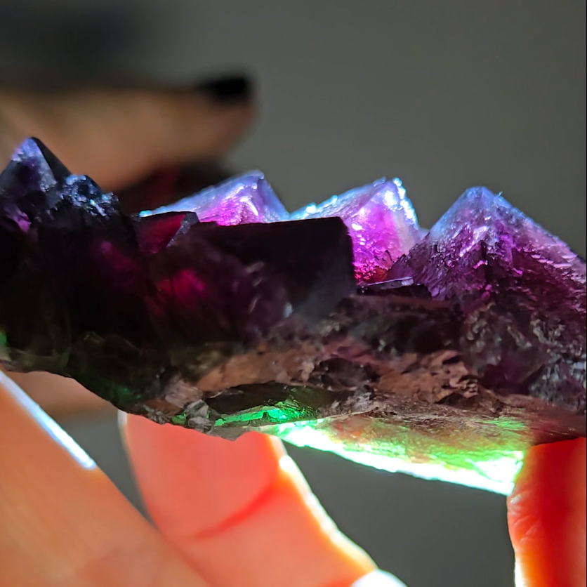 Red phantom octahedral fluorite from China - FL292