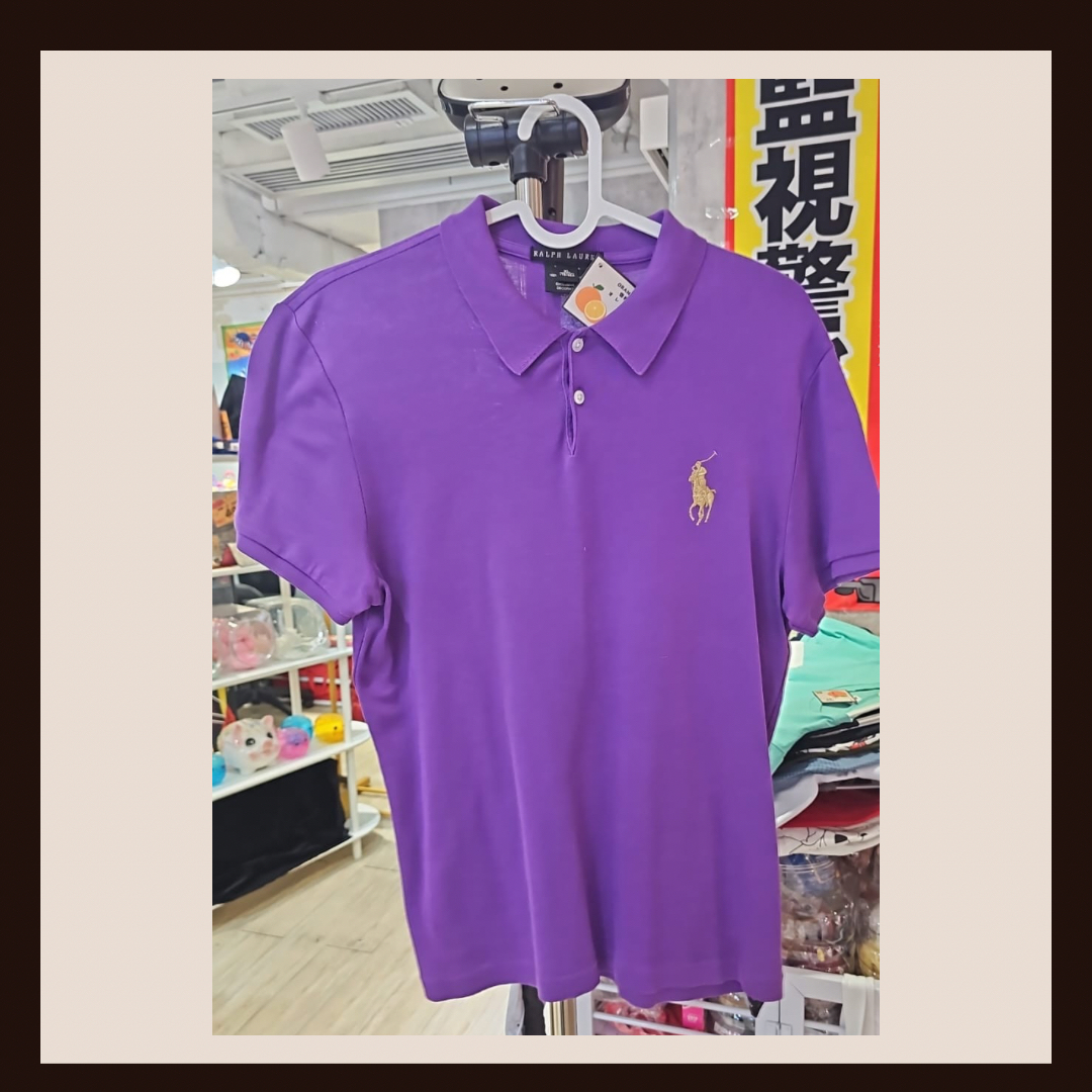 💎 皇家亮紫 Ralph Lauren 經典金色大馬 Polo 衫