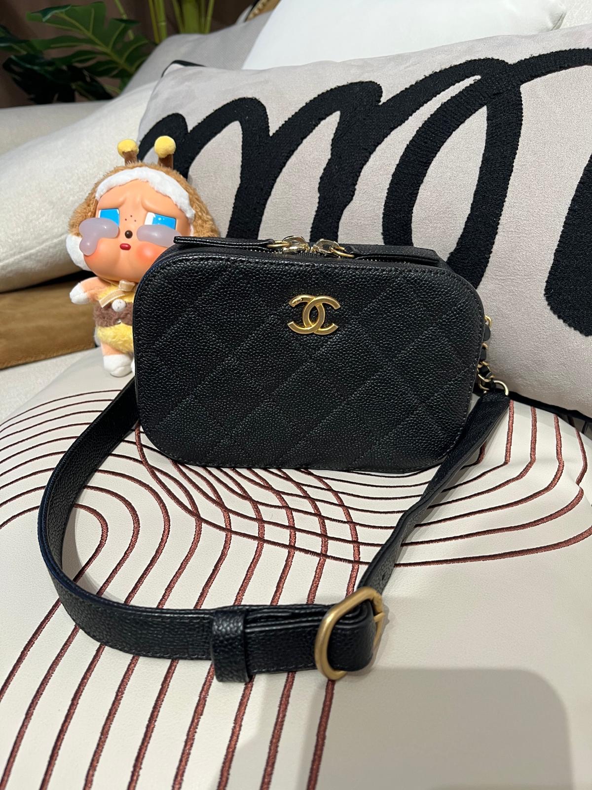 Chanel belt bag hobo黑色荔枝牛皮金扣100%Authentic,98%new ✅28貼✅塵袋✅盒 
