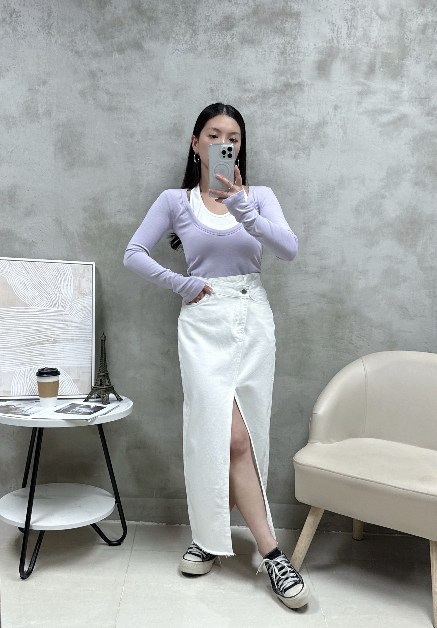 C06 假兩件拼色Top