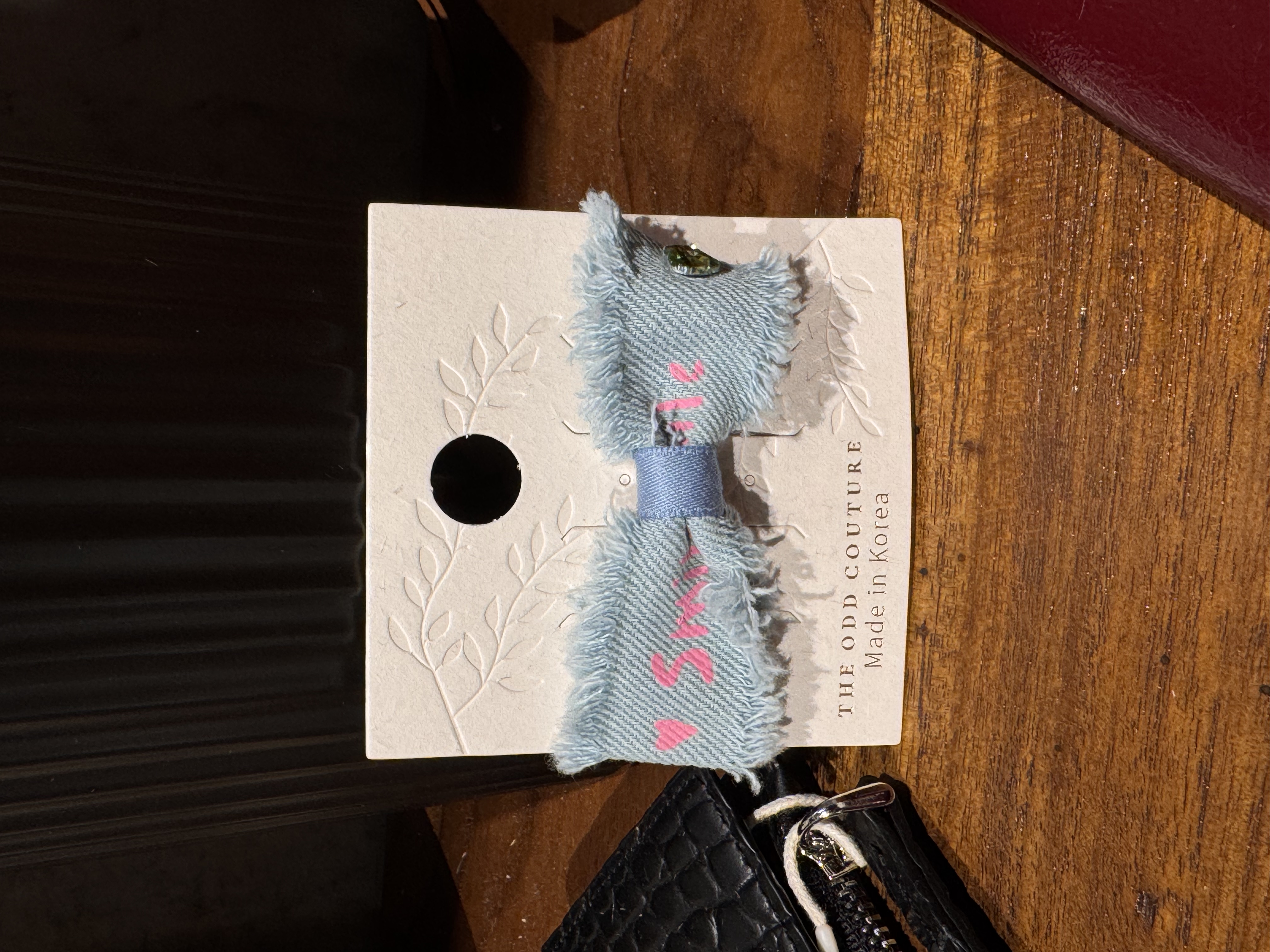 Denim Smile Hair Clip