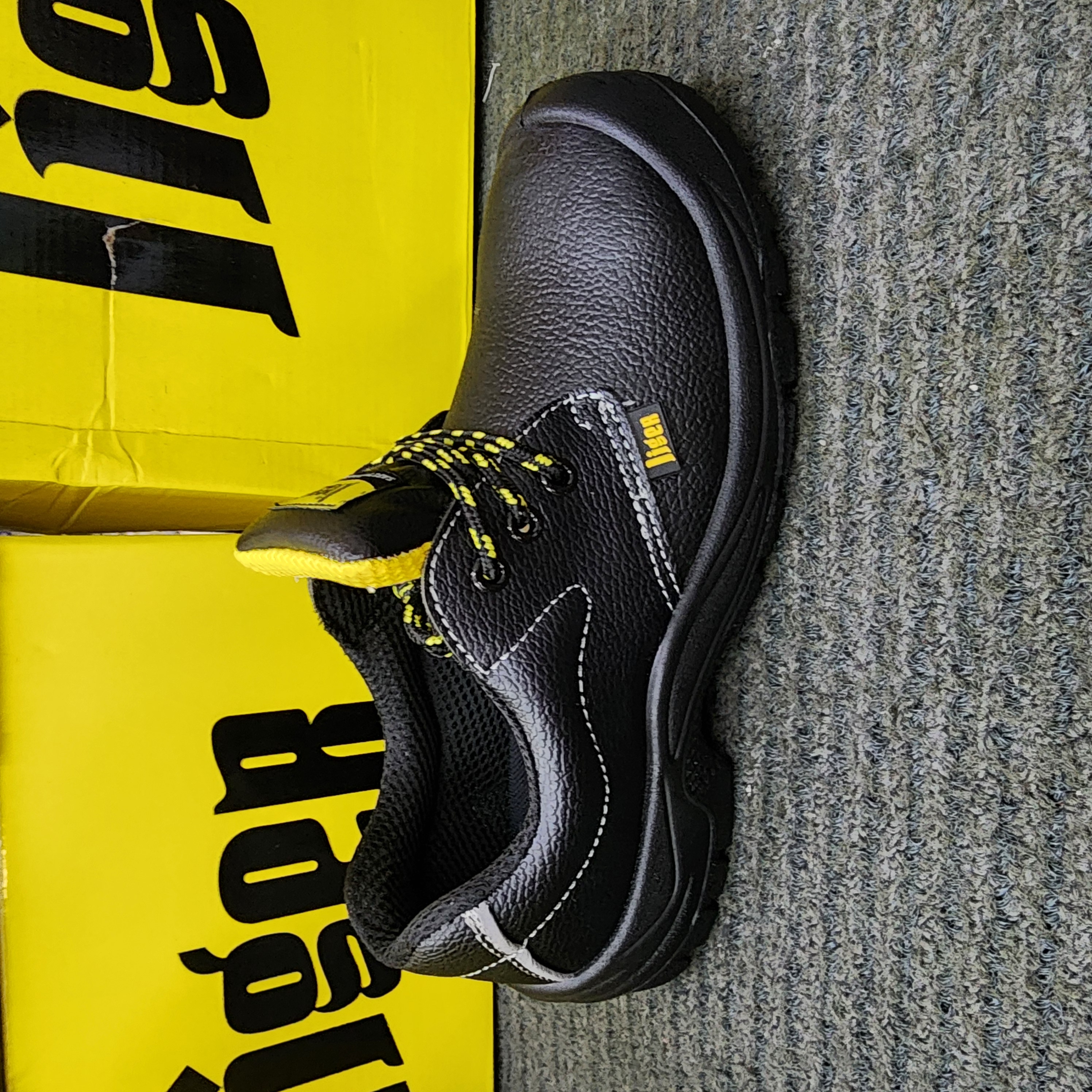 LIGER SAFETY SHOES LOW CUT LG-88 (SIRIM APPROVED) Black MICROFIBER Leather Lace Kasut Keselamatan
