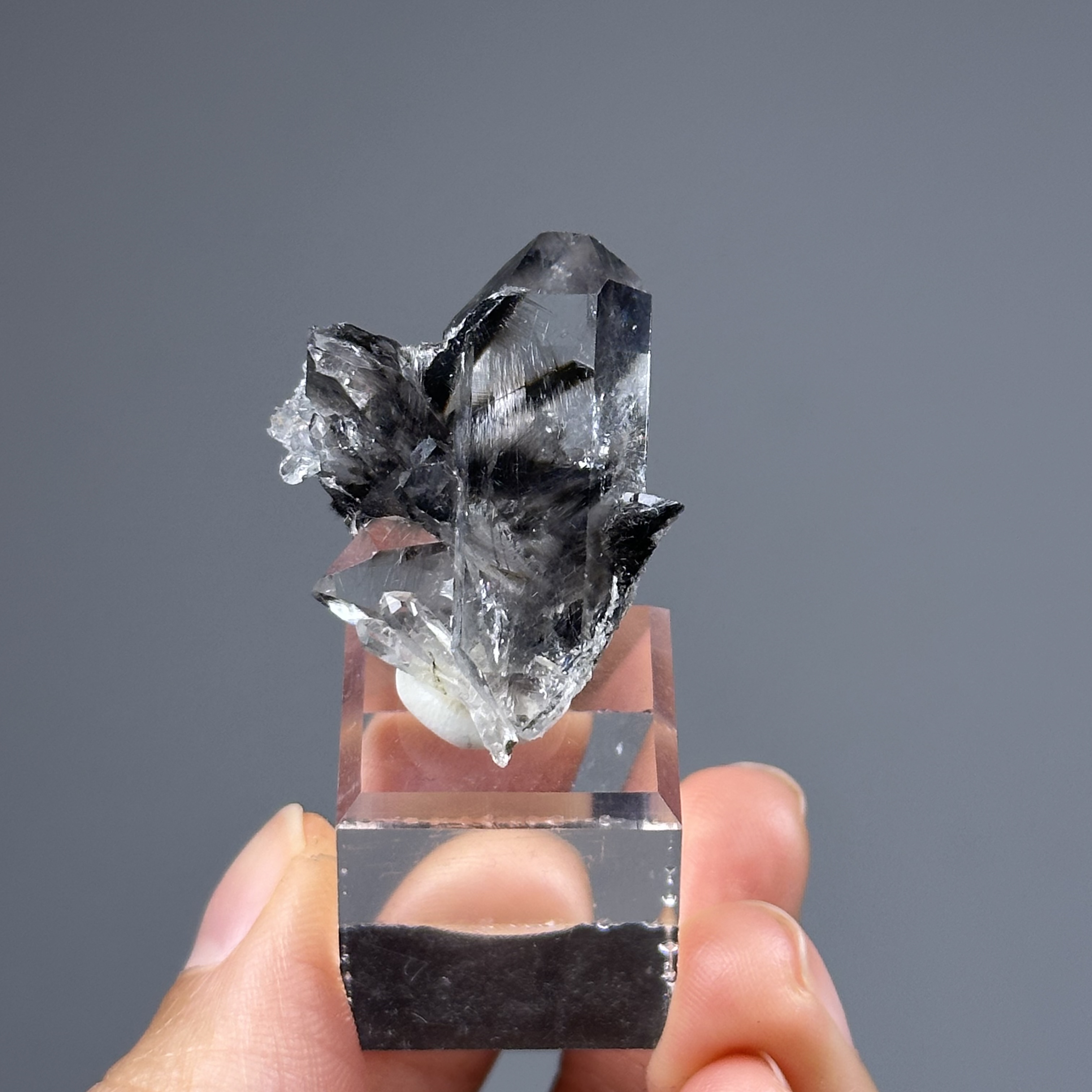 黑銀鈦水晶簇 - Brookite and Rutile Quartz | RU015