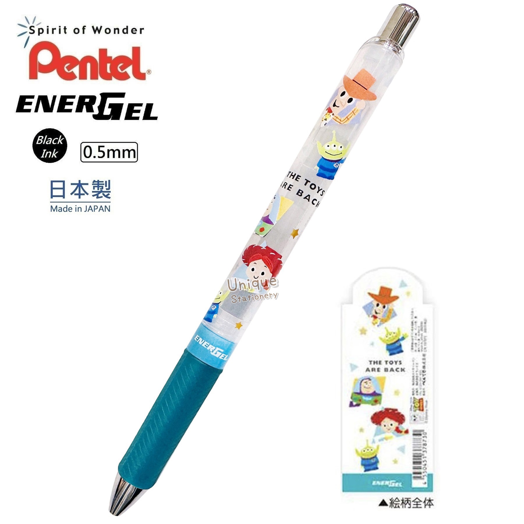 現貨｜Disney Toy Story 日本製 Pentel EnerGel 0.5mm 黑色 啫喱筆 CR137873