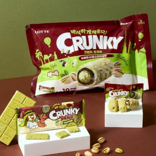 韓國 樂天 LOTTE Crunky 杜拜式 朱古力開心果 酥脆條 285g / 袋