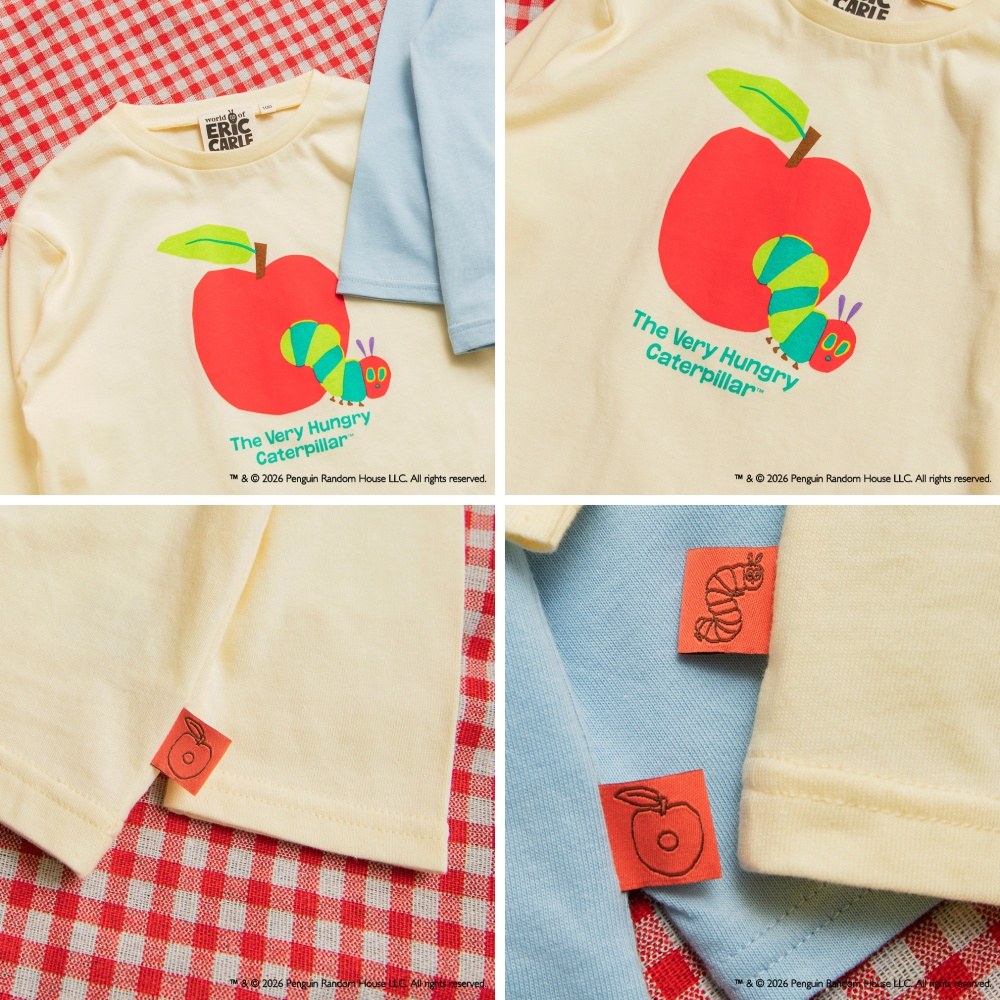🆕【⭐ 訂購⭐】🇯🇵日本直送 #TheVeryHungryCaterpillar 繪本印花 純棉 長袖T恤［2款選］🌀[ELHA-0090][260924]