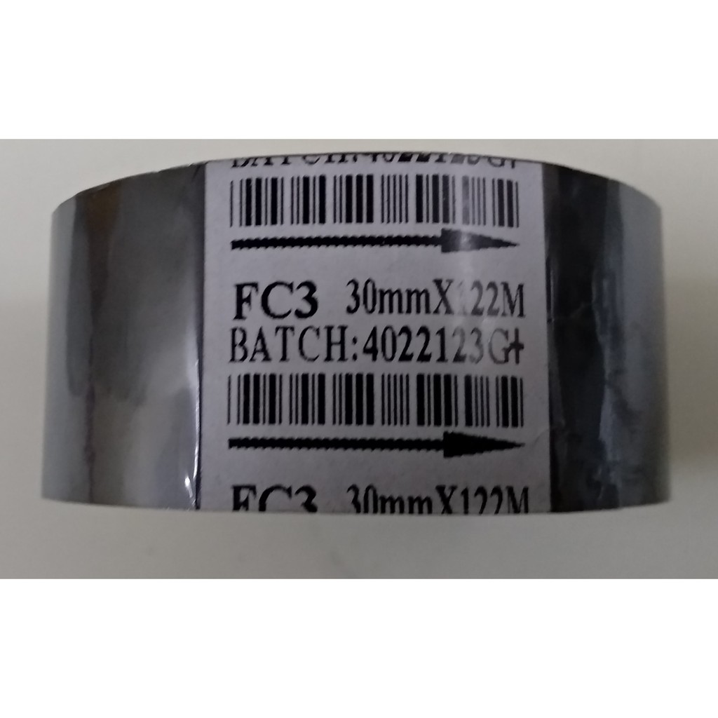 **VALUE PACK** **5 rolls/pack**  FC3 Hot stamping ribbon (black) - 30mm X 122 metre long