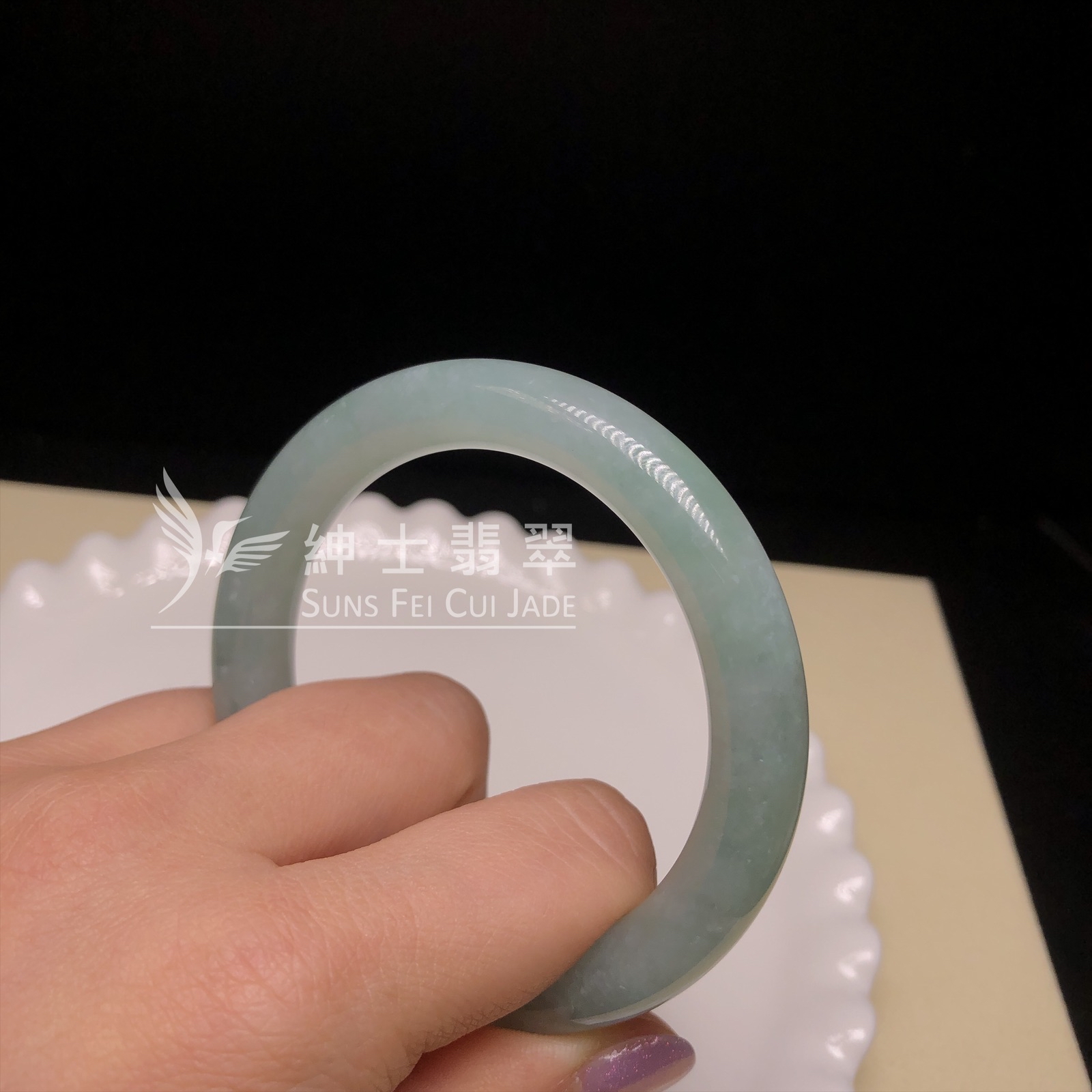 大馬坎水石淡綠福鐲52.4  C06268