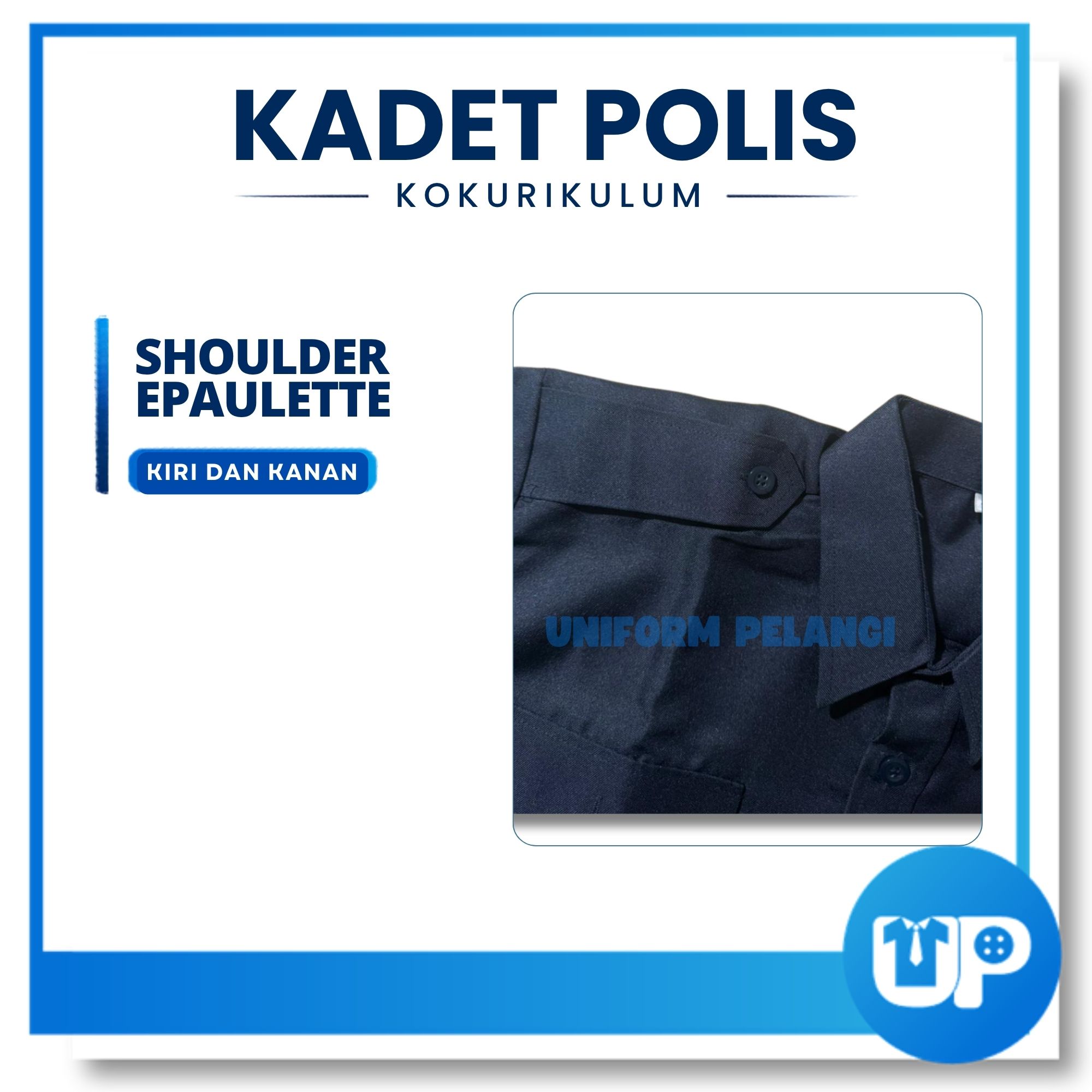 Persatuan Kadet Polis Baju Biru Gelap Pakaian Seragam Kadet kokurikulum Sekolah Uniform Baju Kemeja Dark Blue