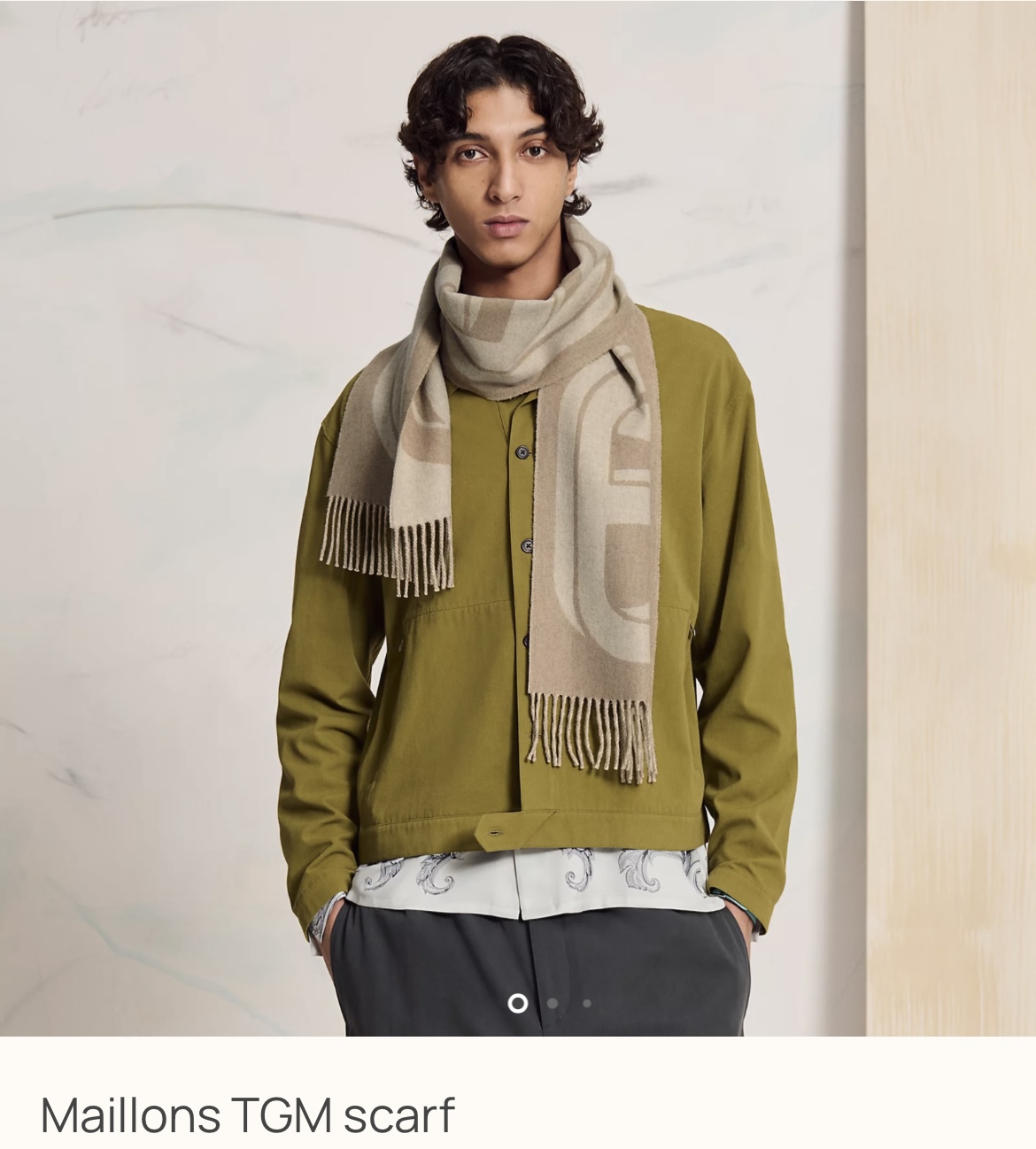 Hermes 全新🆕 100%羊絨 MAILLONS TGM 圖案 雙面圍巾