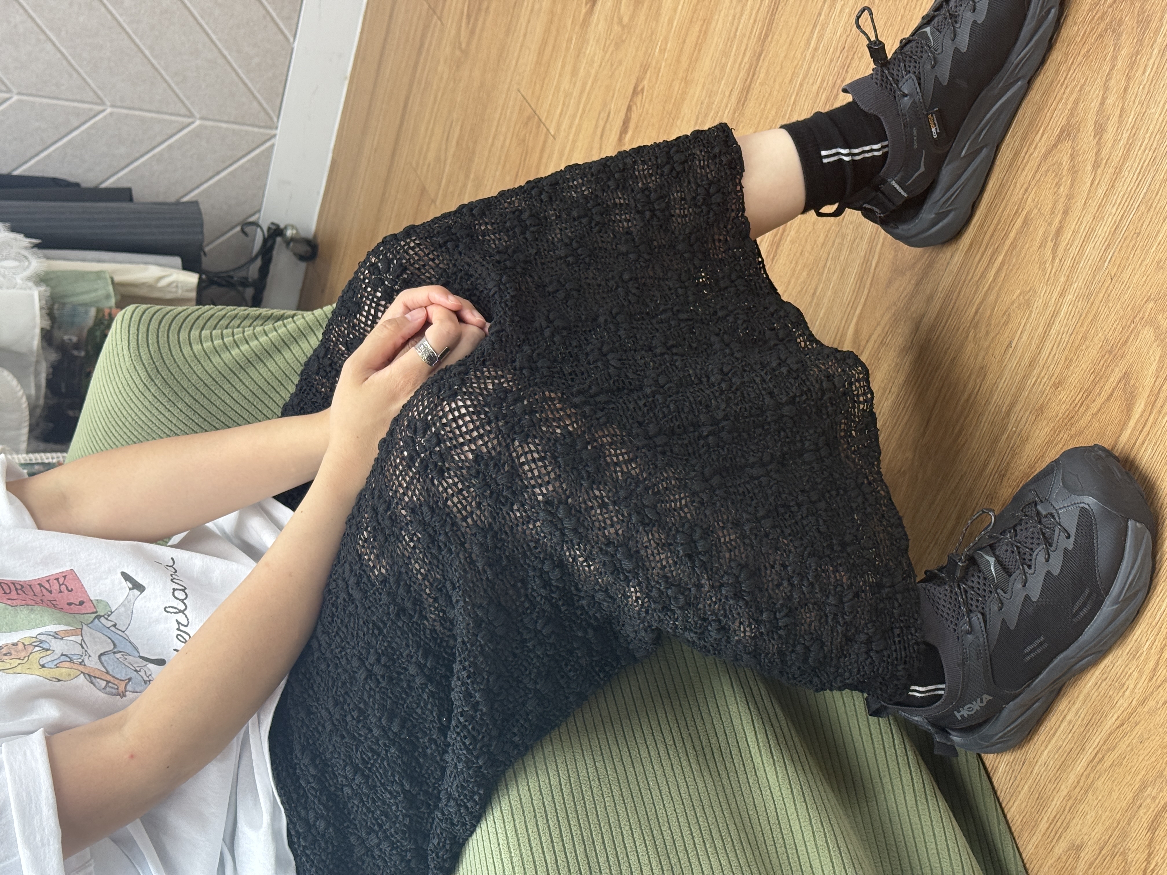 彈力泡泡感通花直筒裙